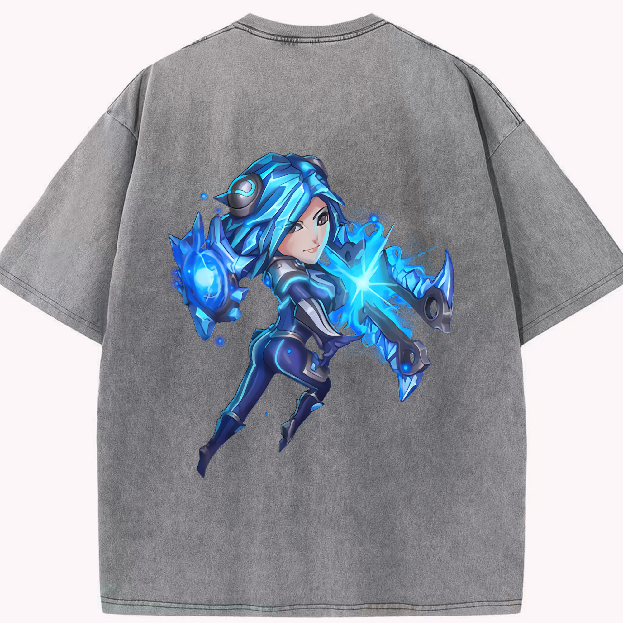 リーグ・オブ・レジェンド League of Legends LOL 綿100% ヴィンテージ風 半袖Tシャツ（背面プリント）