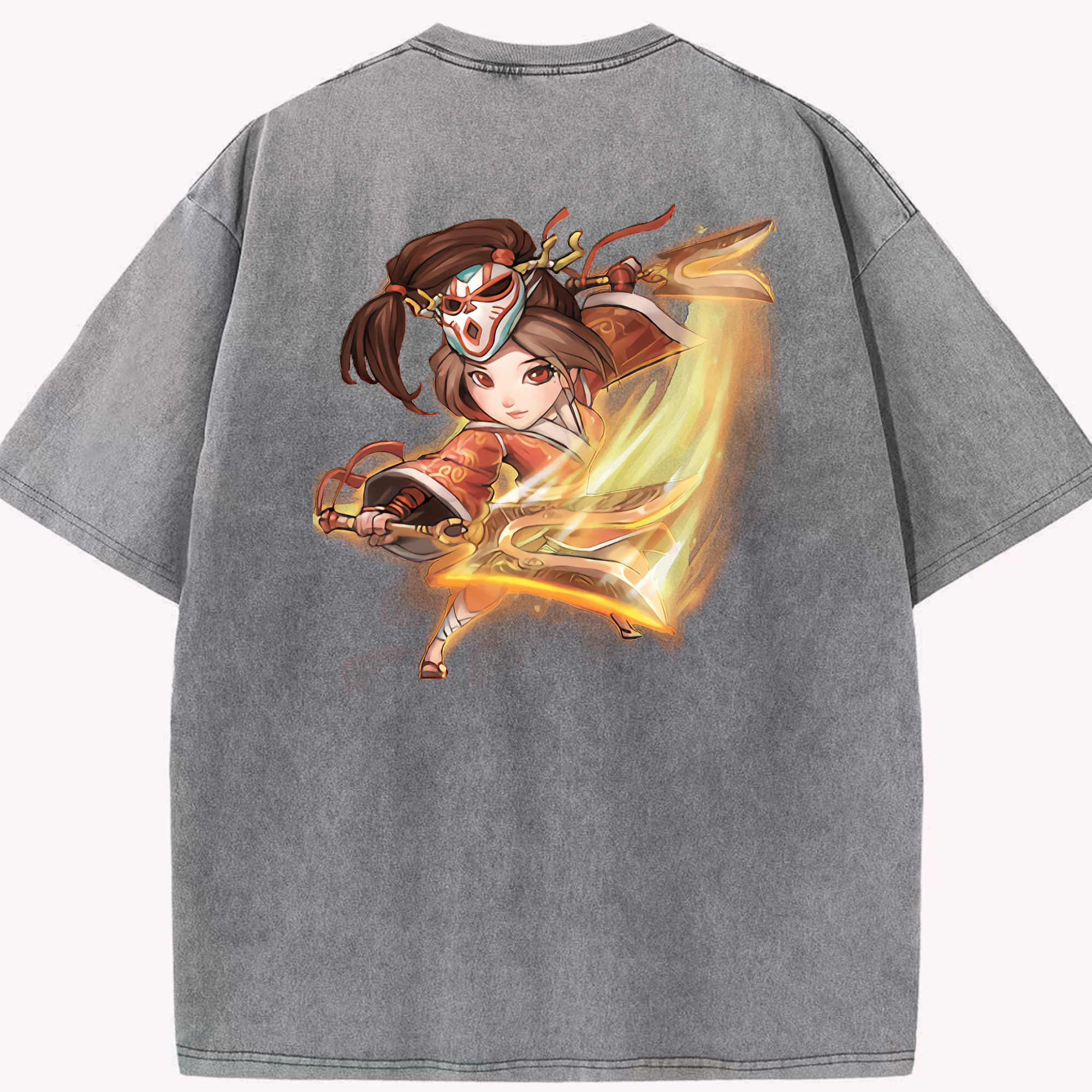 リーグ・オブ・レジェンド League of Legends LOL 綿100% ヴィンテージ風 半袖Tシャツ（背面プリント）