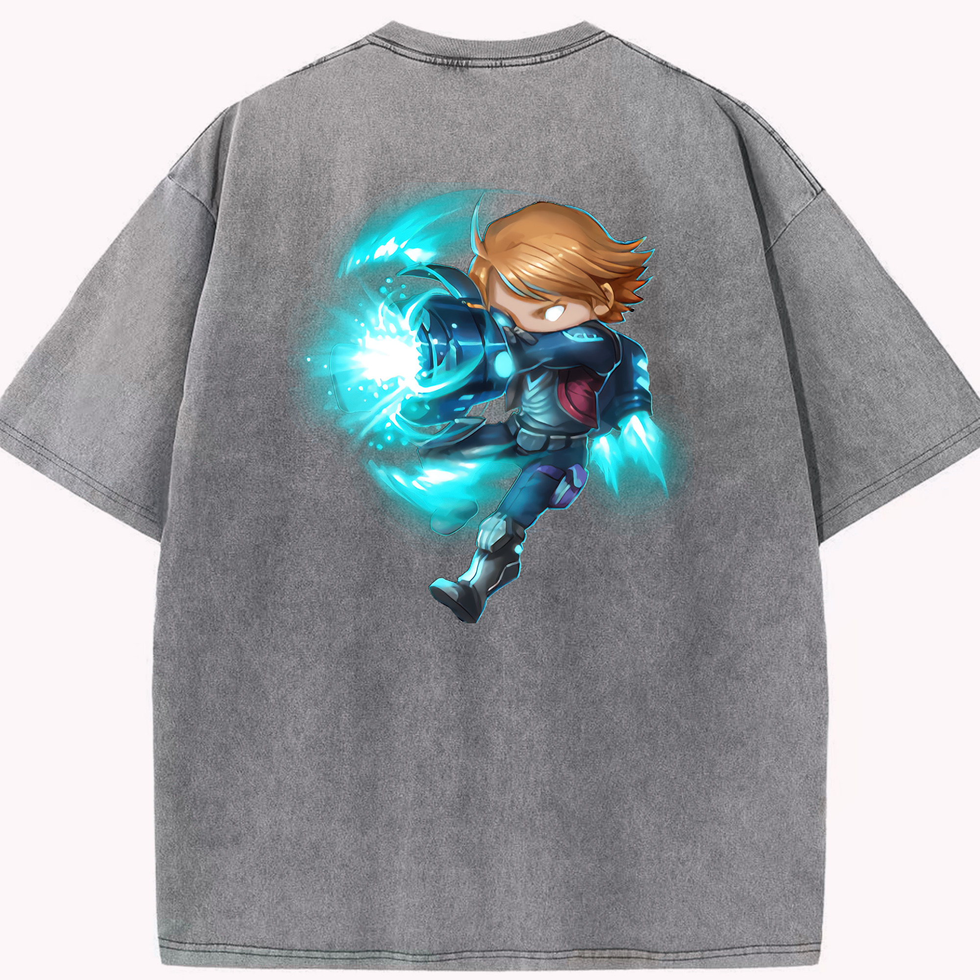 リーグ・オブ・レジェンド League of Legends LOL 綿100% ヴィンテージ風 半袖Tシャツ（背面プリント）