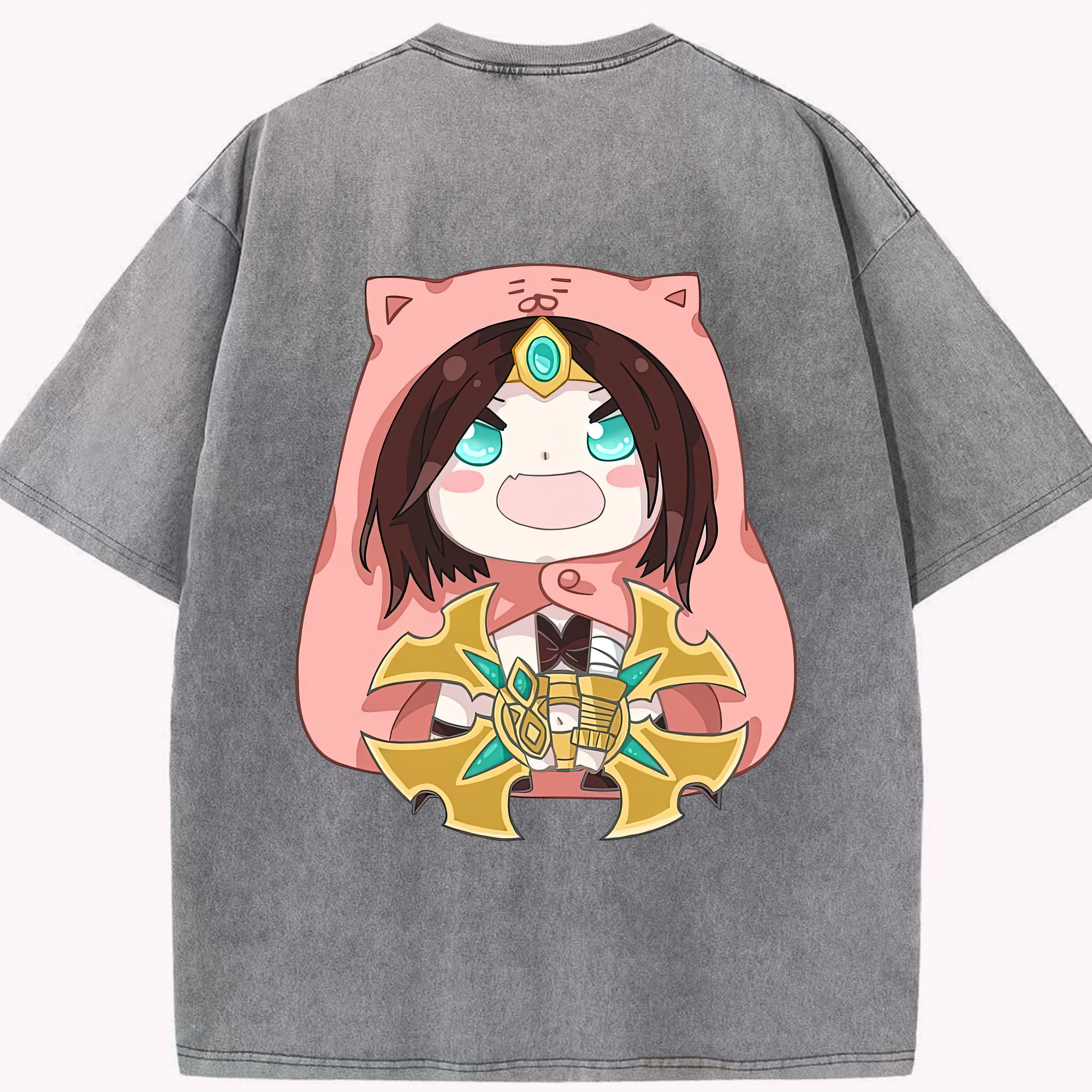 リーグ・オブ・レジェンド League of Legends LOL 綿100% ヴィンテージ風 半袖Tシャツ（背面プリント）