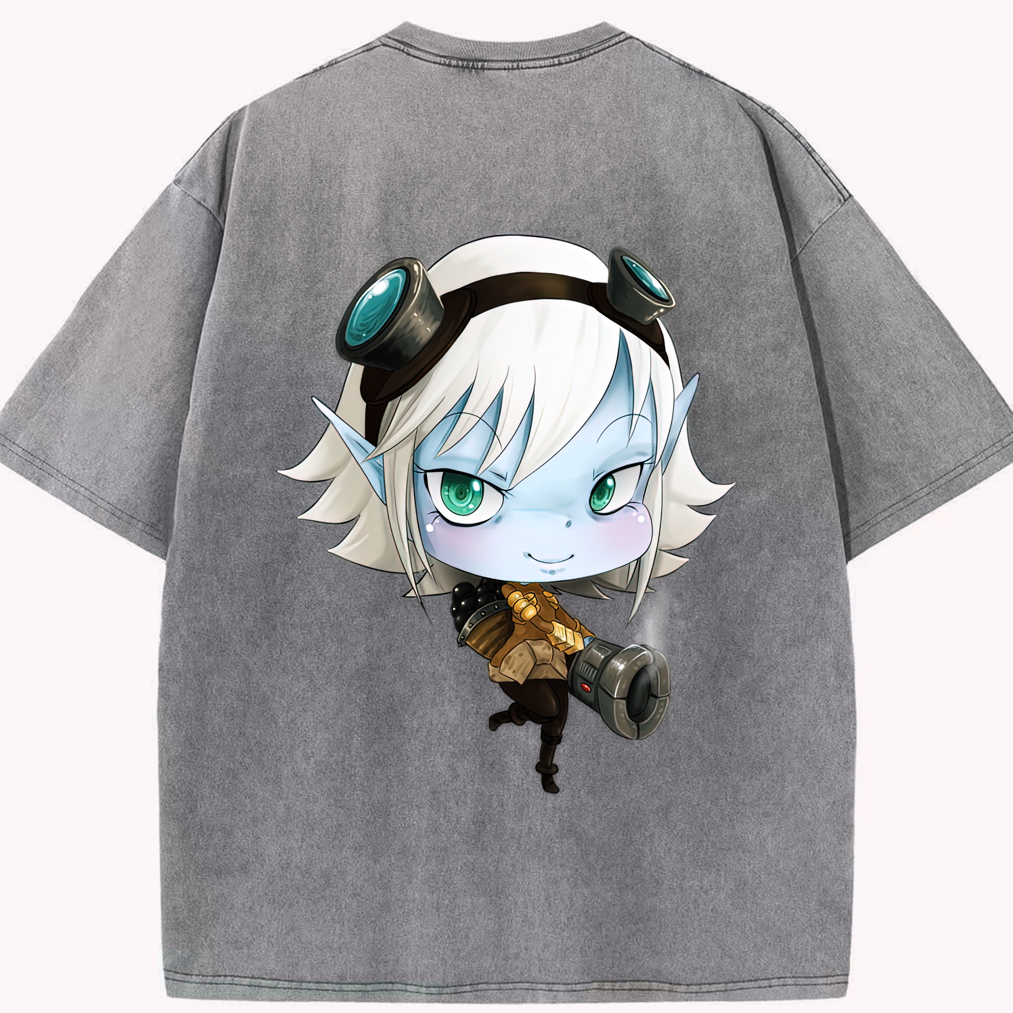 リーグ・オブ・レジェンド League of Legends LOL 綿100% ヴィンテージ風 半袖Tシャツ（背面プリント）