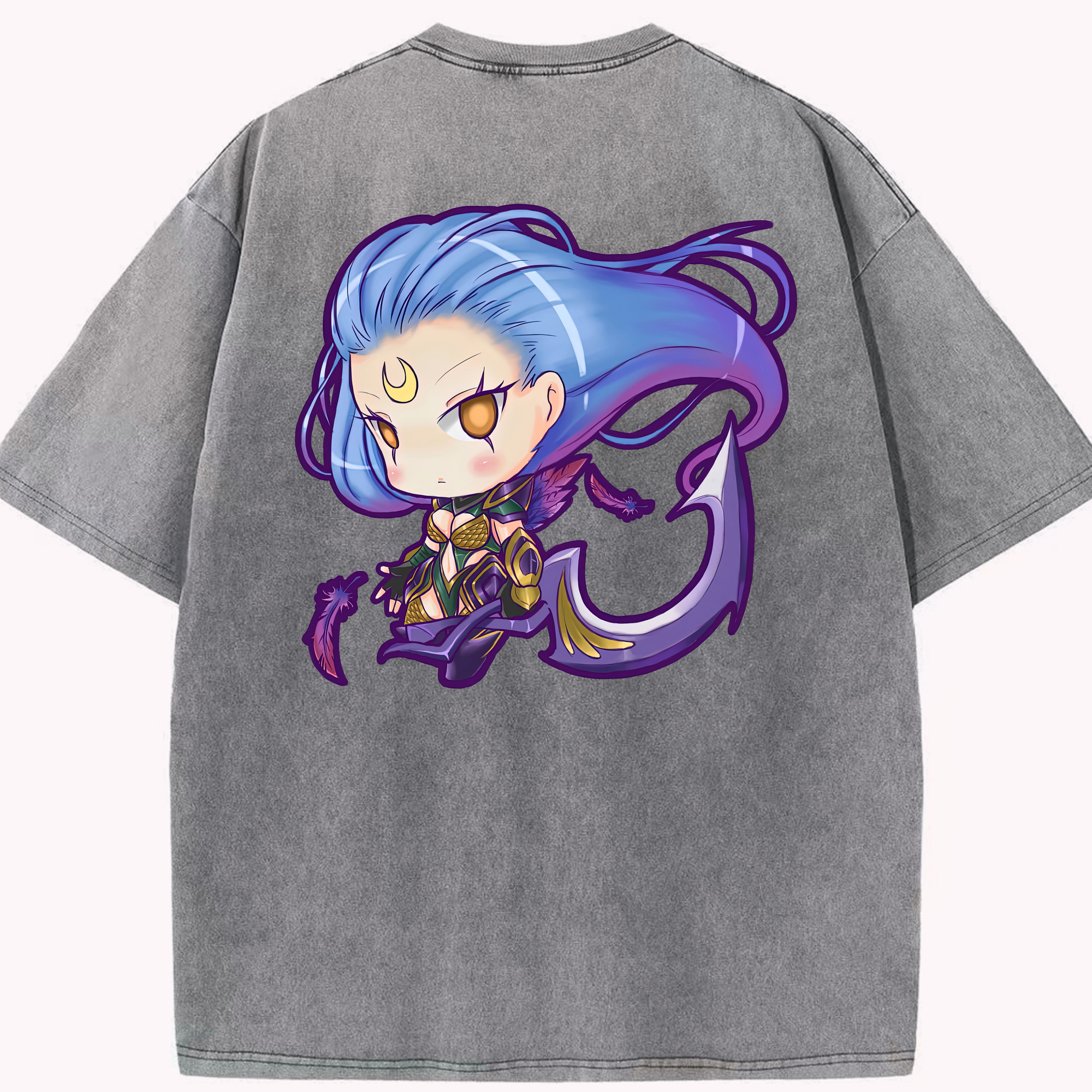 リーグ・オブ・レジェンド League of Legends LOL 綿100% ヴィンテージ風 半袖Tシャツ（背面プリント）