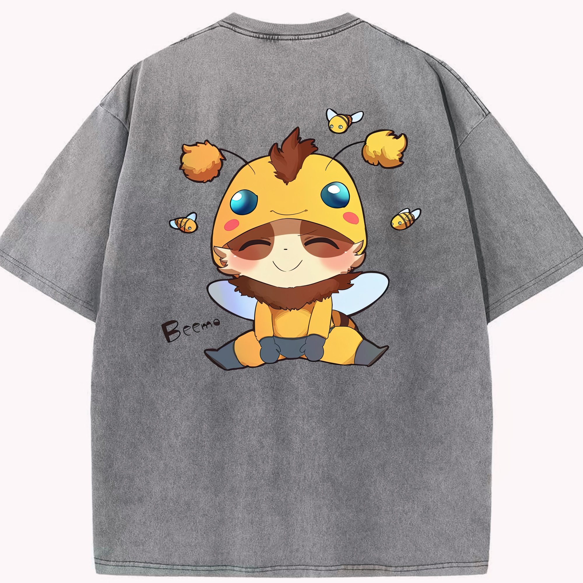 リーグ・オブ・レジェンド League of Legends LOL 綿100% ヴィンテージ風 半袖Tシャツ（背面プリント）