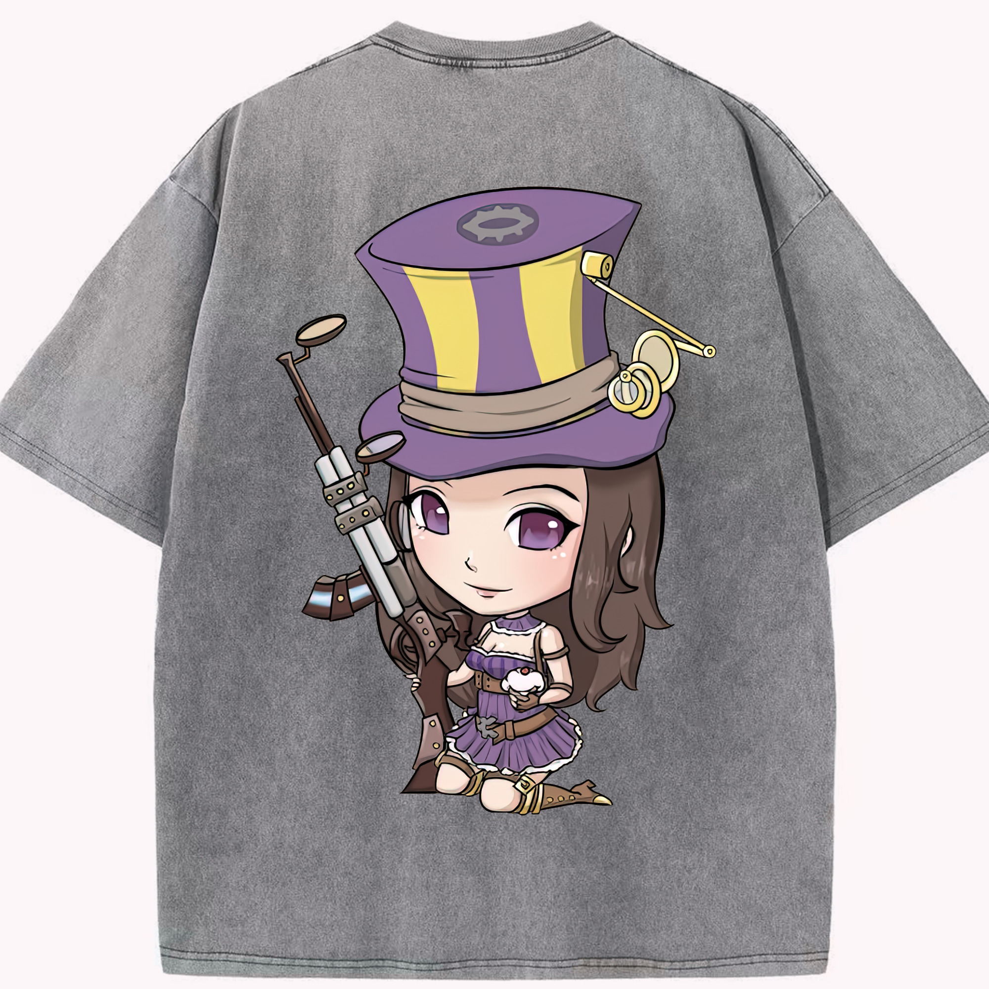リーグ・オブ・レジェンド League of Legends LOL 綿100% ヴィンテージ風 半袖Tシャツ（背面プリント）