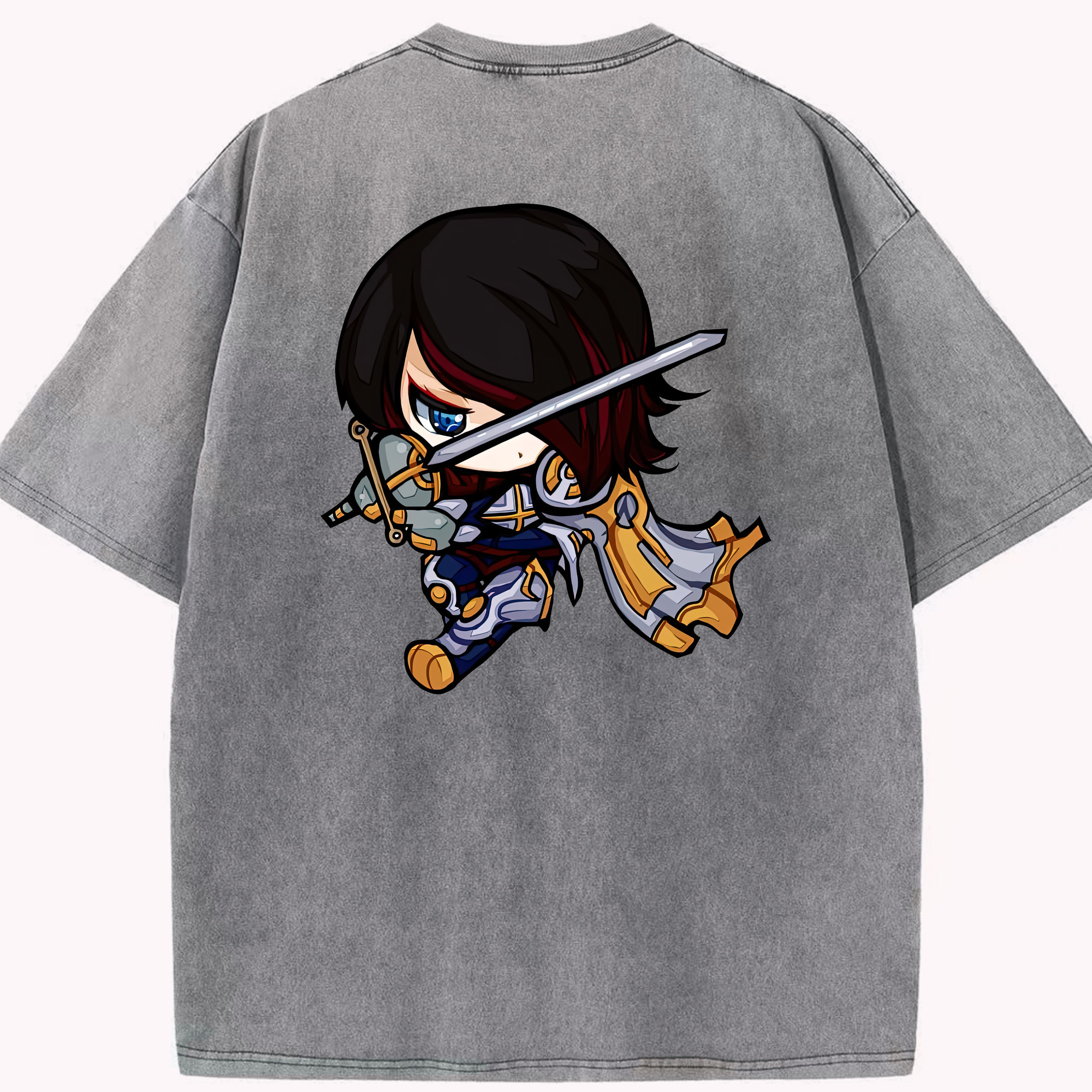 リーグ・オブ・レジェンド League of Legends LOL 綿100% ヴィンテージ風 半袖Tシャツ（背面プリント）