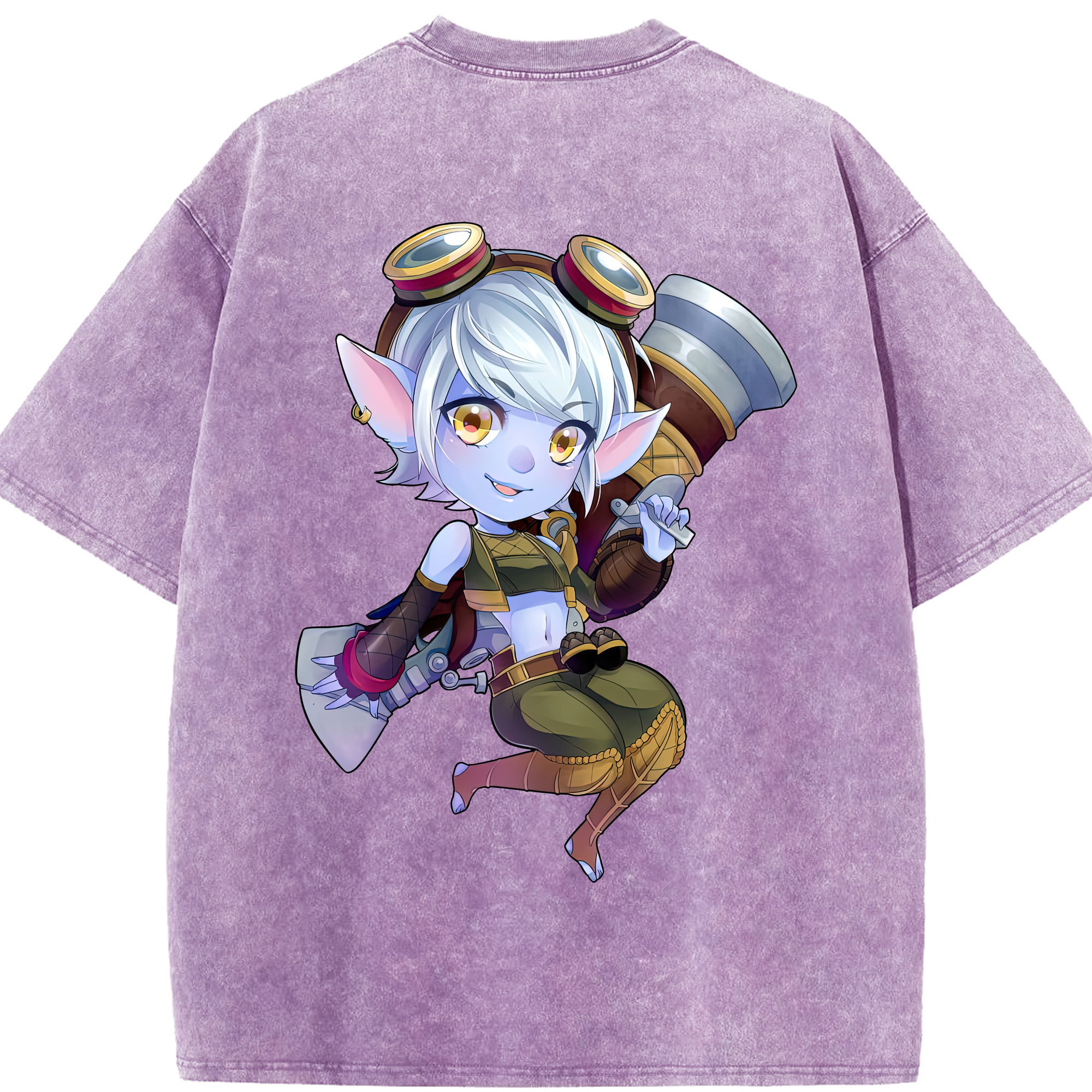リーグ・オブ・レジェンド League of Legends LOL 綿100% ヴィンテージ風 半袖Tシャツ（背面プリント）