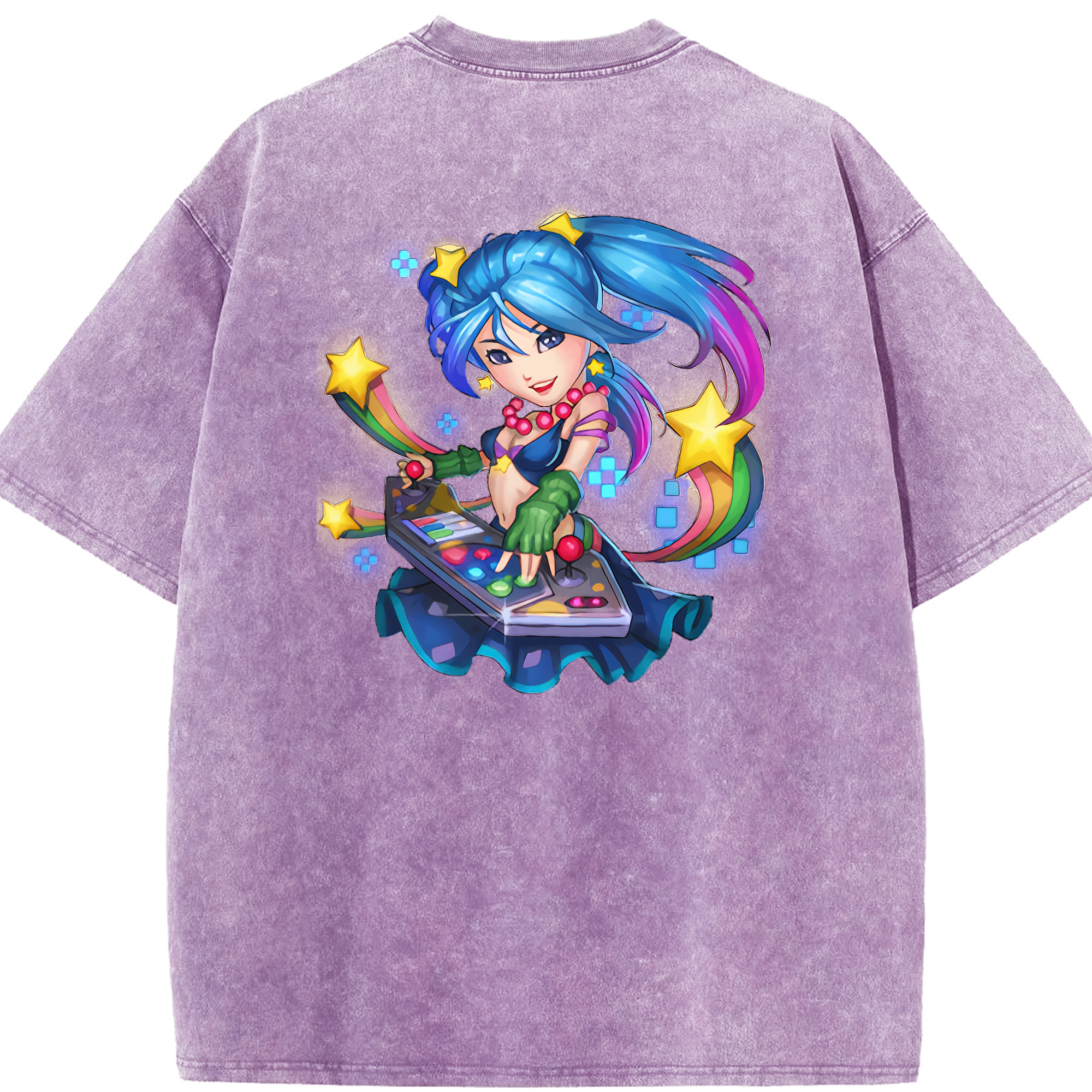 リーグ・オブ・レジェンド League of Legends LOL 綿100% ヴィンテージ風 半袖Tシャツ（背面プリント）