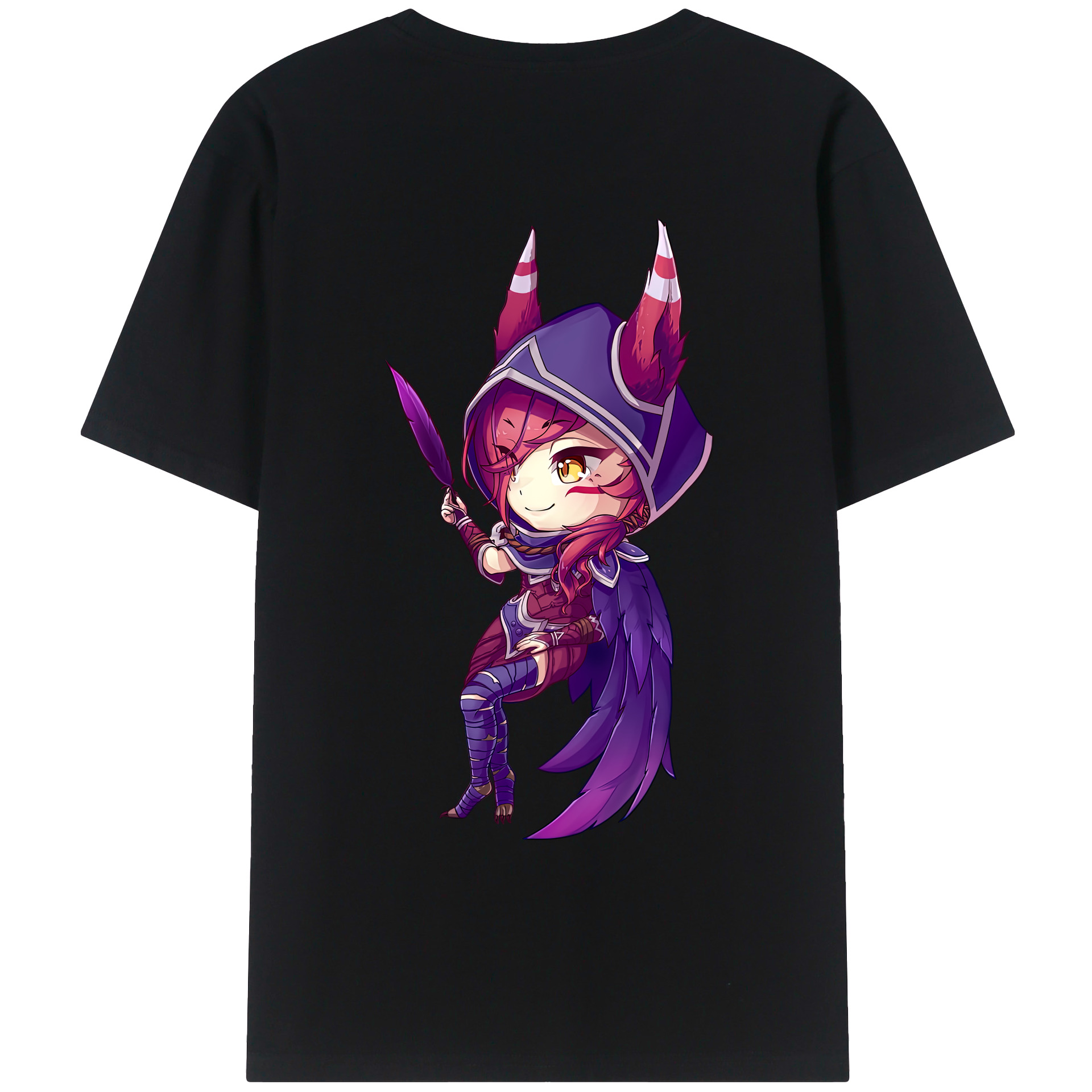 （画像用） リーグ・オブ・レジェンド League of Legends LOL 綿100％ メンズ半袖Tシャツ（バックプリント） 通気性