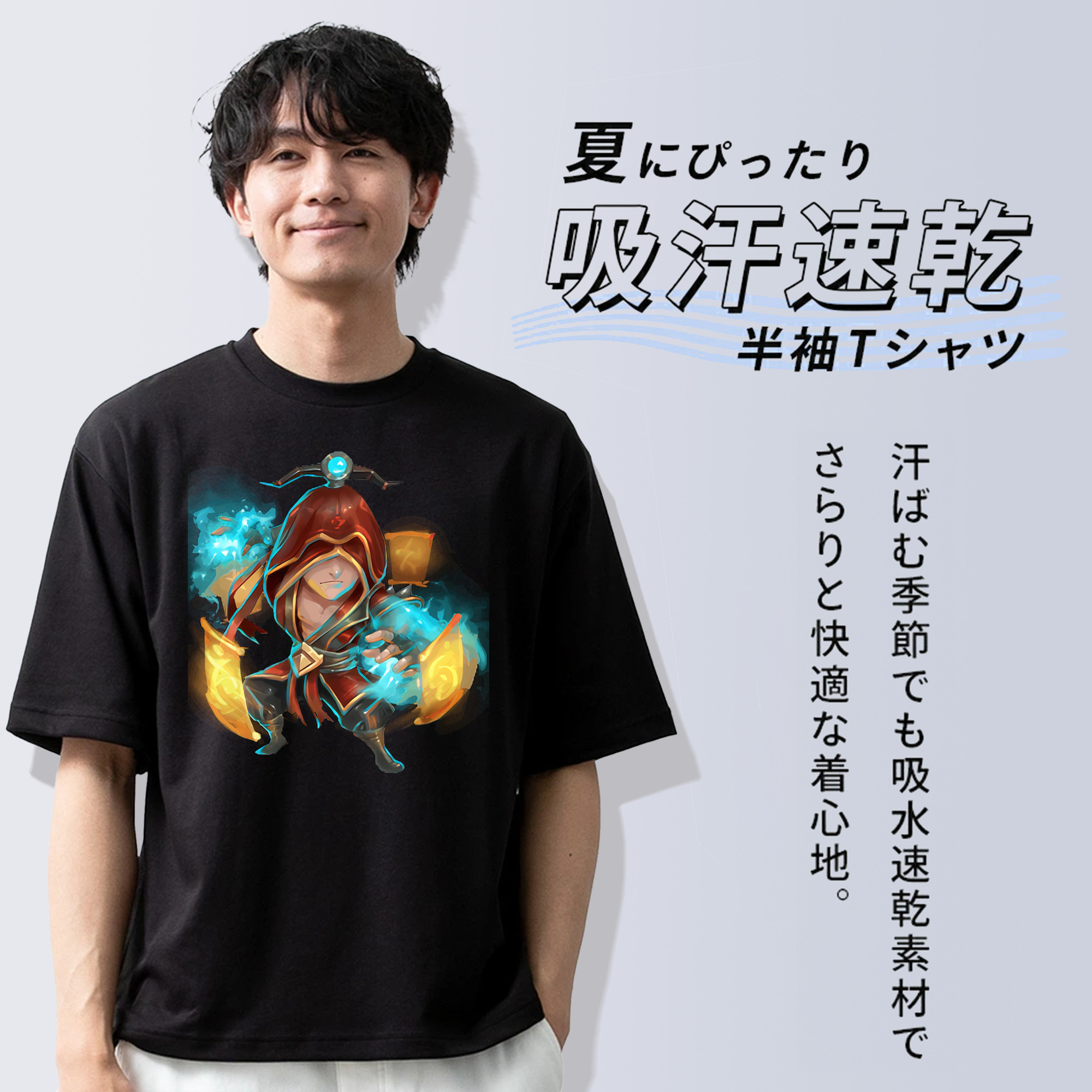 リーグ・オブ・レジェンド League of Legends LOL 綿100％ メンズ半袖Tシャツ｜肌触りやわらか＆通気性