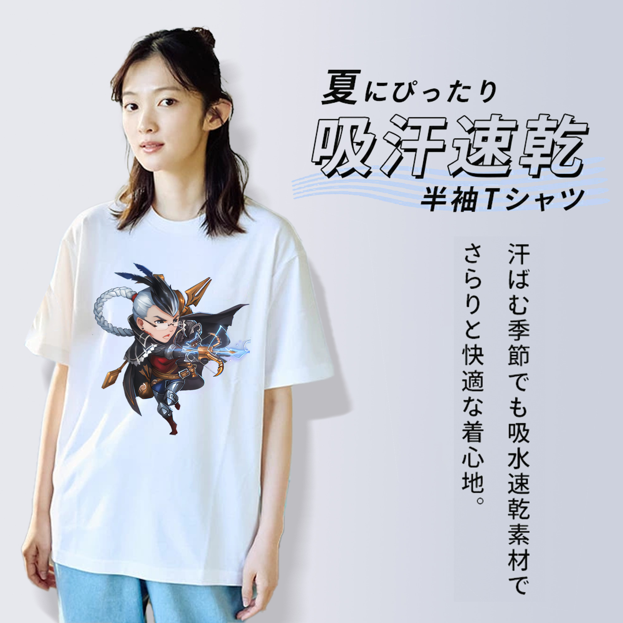 リーグ・オブ・レジェンド League of Legends LOL レディースカジュアルプリントTシャツ（綿100％）