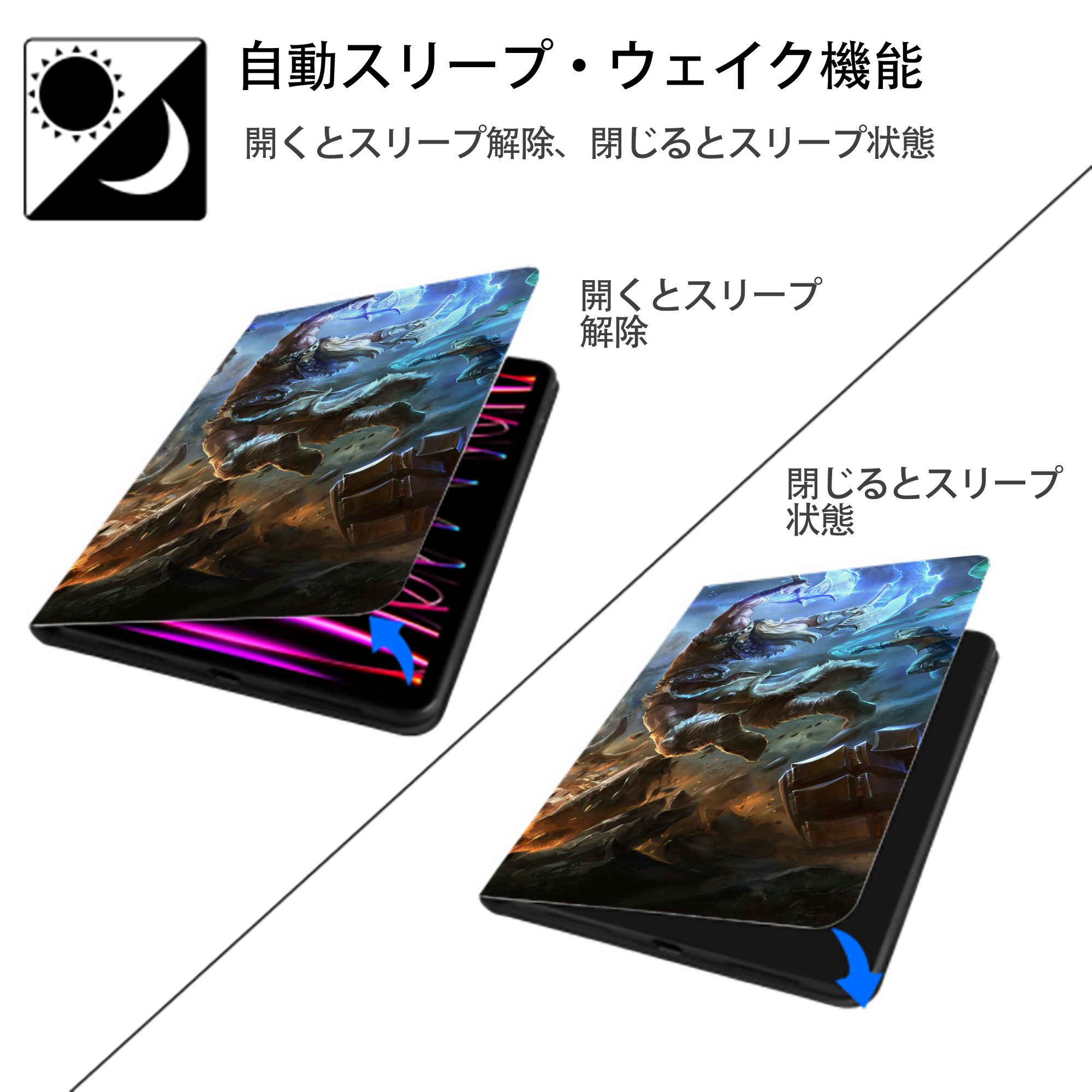 リーグ・オブ・レジェンド League of Legends LOL IPad ケース ブック型 PUレザー TPU 耐衝撃 軽量 薄型 ペン収納なし 全面保護 IPad 各モデル対応