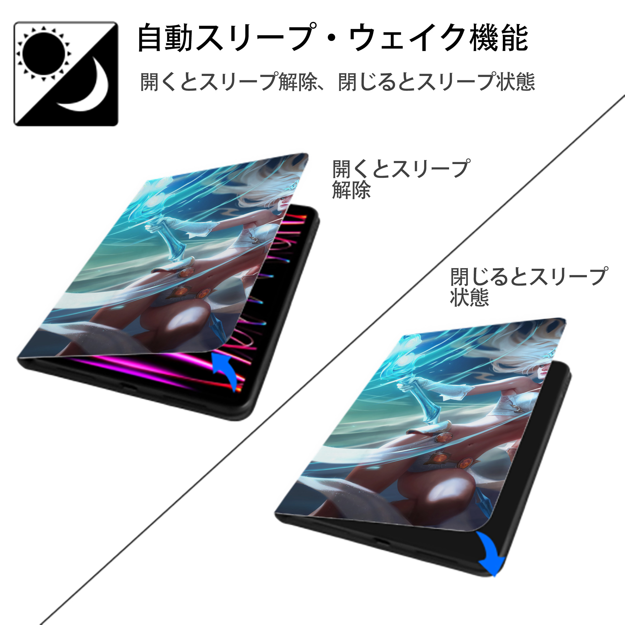 リーグ・オブ・レジェンド League of Legends LOL IPad ケース ブック型 PUレザー TPU 耐衝撃 軽量 薄型 ペン収納なし 全面保護 IPad 各モデル対応