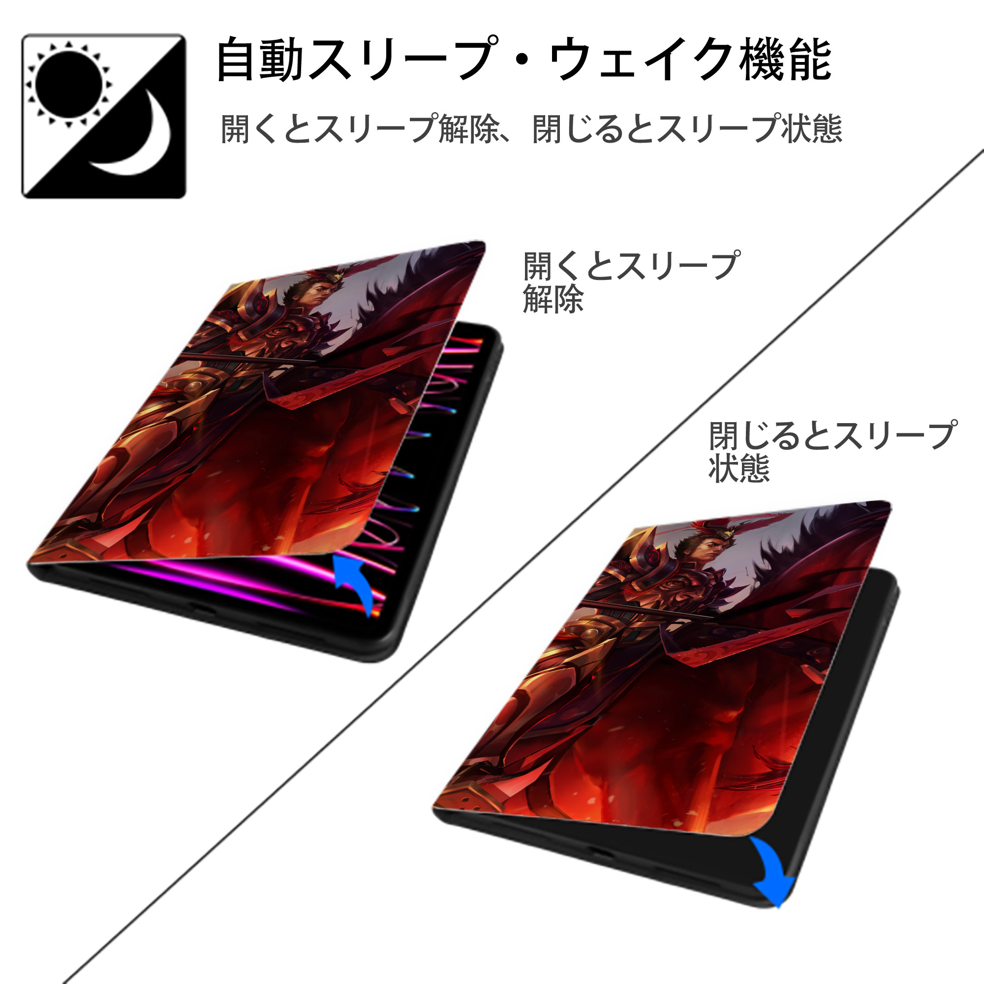 リーグ・オブ・レジェンド League of Legends LOL IPad ケース ブック型 PUレザー TPU 耐衝撃 軽量 薄型 ペン収納なし 全面保護 IPad 各モデル対応