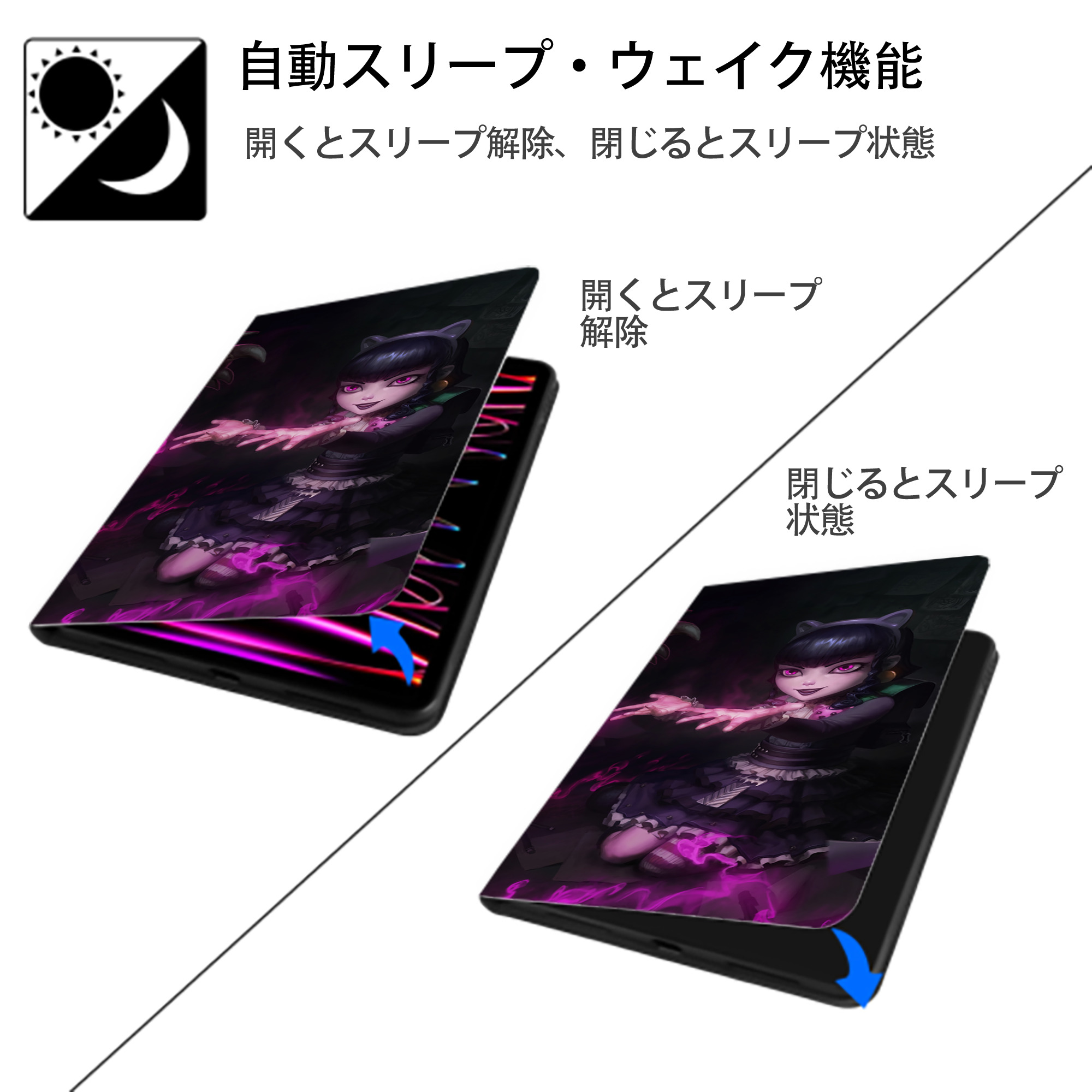 リーグ・オブ・レジェンド League of Legends LOL IPad ケース ブック型 PUレザー TPU 耐衝撃 軽量 薄型 ペン収納なし 全面保護 IPad 各モデル対応