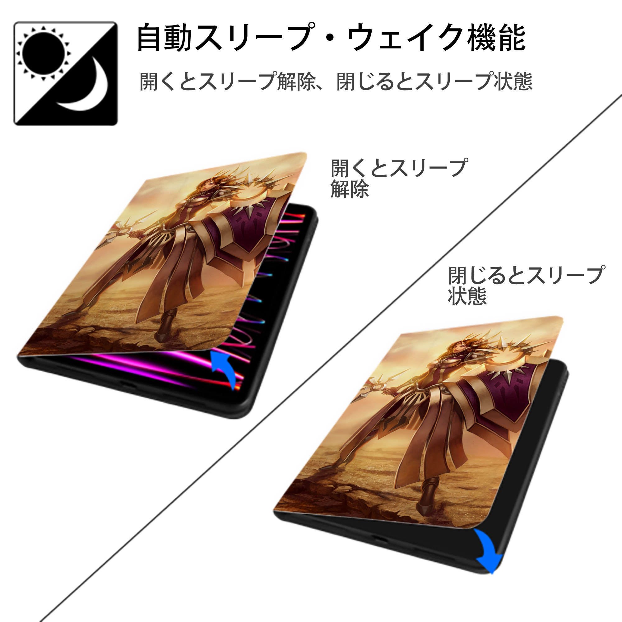 リーグ・オブ・レジェンド League of Legends LOL IPad ケース ブック型 PUレザー TPU 耐衝撃 軽量 薄型 ペン収納なし 全面保護 IPad 各モデル対応
