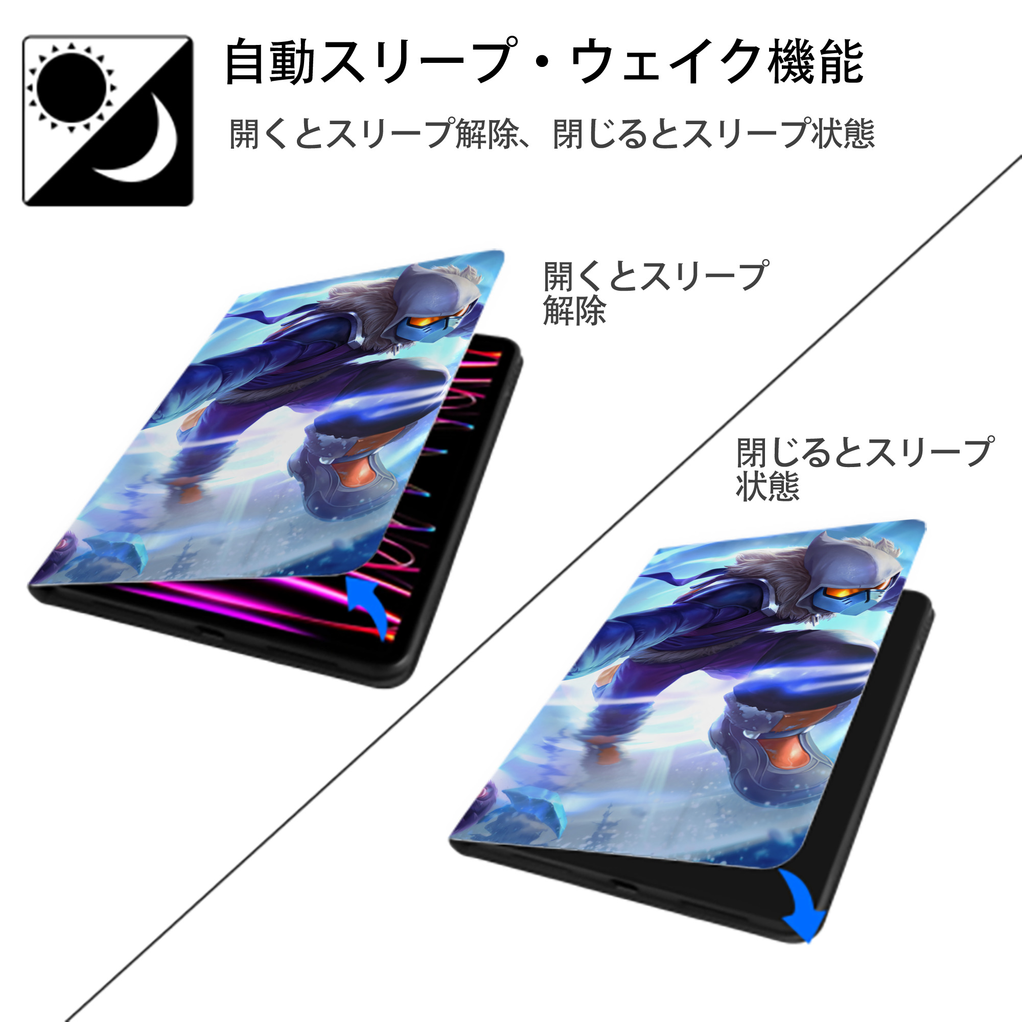 リーグ・オブ・レジェンド League of Legends LOL IPad ケース ブック型 PUレザー TPU 耐衝撃 軽量 薄型 ペン収納なし 全面保護 IPad 各モデル対応