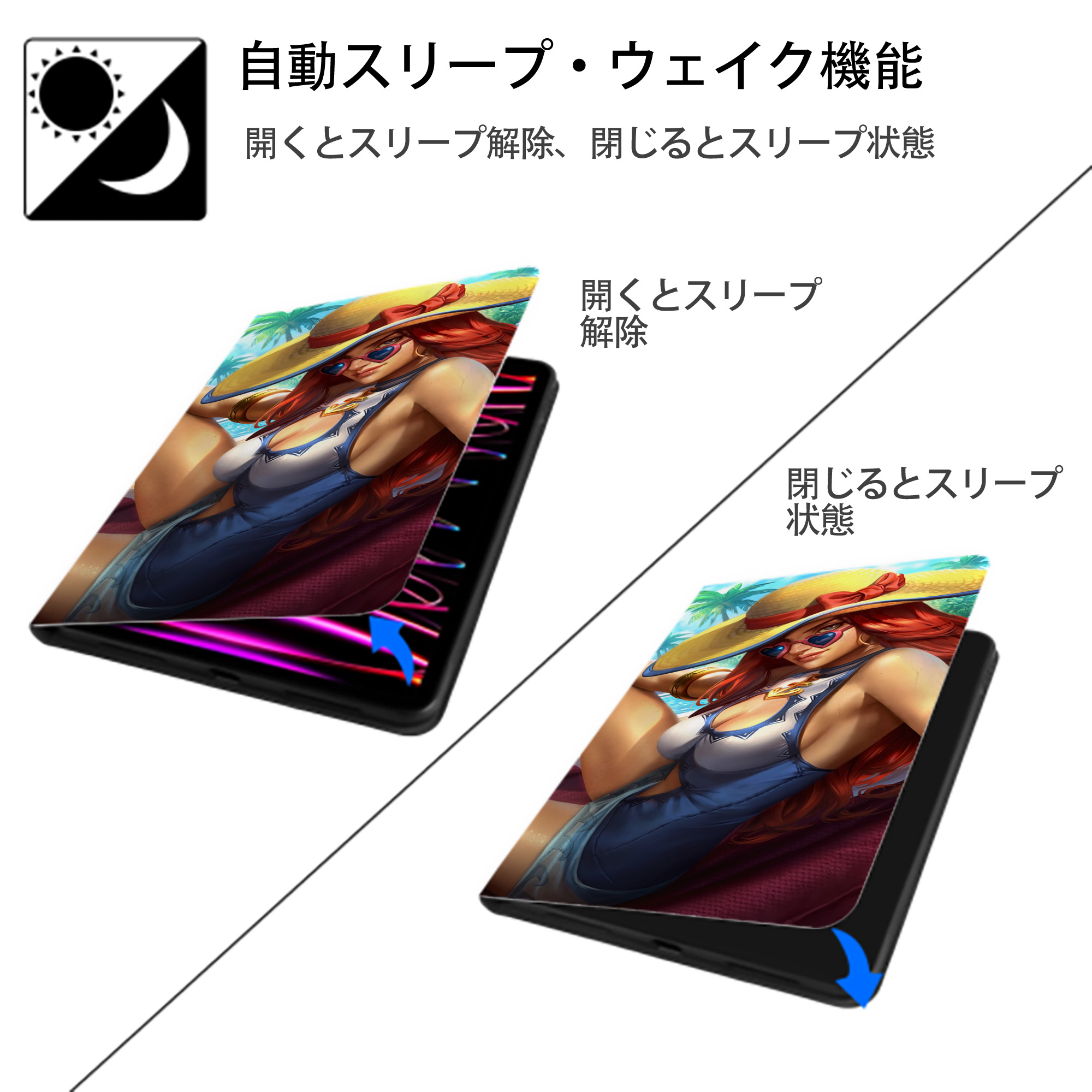 リーグ・オブ・レジェンド League of Legends LOL IPad ケース ブック型 PUレザー TPU 耐衝撃 軽量 薄型 ペン収納なし 全面保護 IPad 各モデル対応