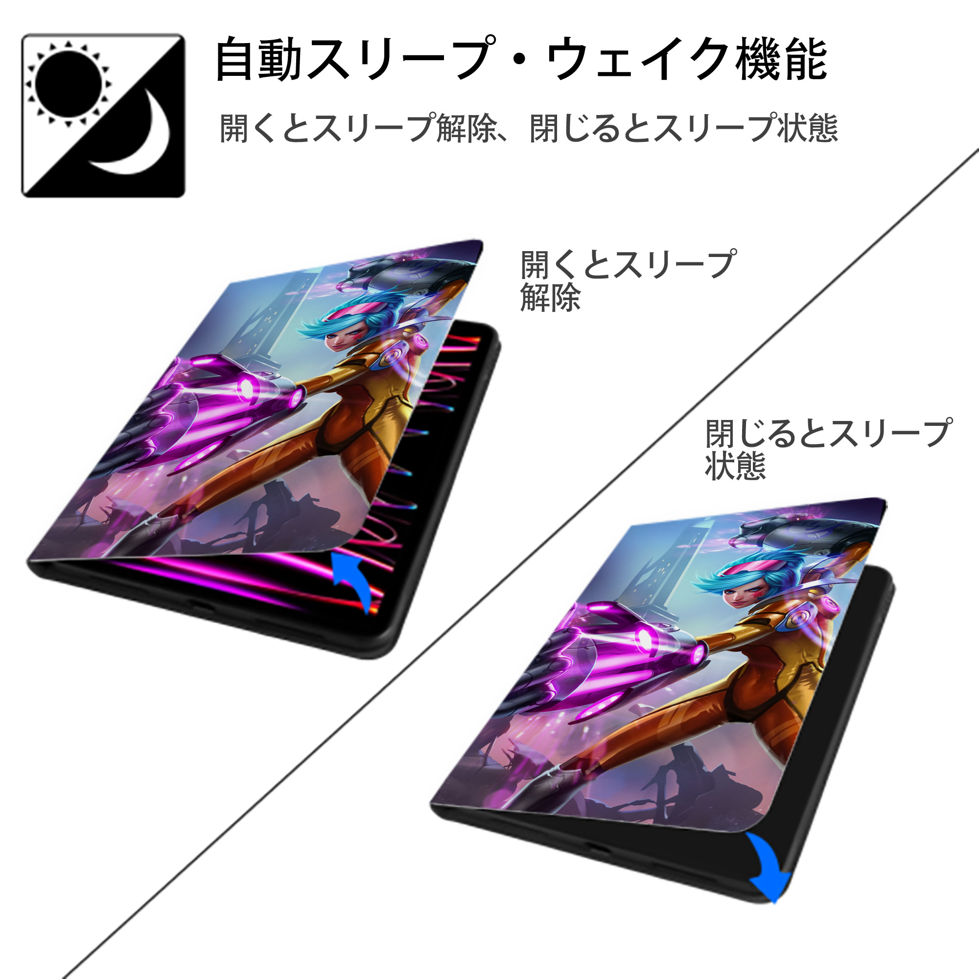 リーグ・オブ・レジェンド League of Legends LOL IPad ケース ブック型 PUレザー TPU 耐衝撃 軽量 薄型 ペン収納なし 全面保護 IPad 各モデル対応
