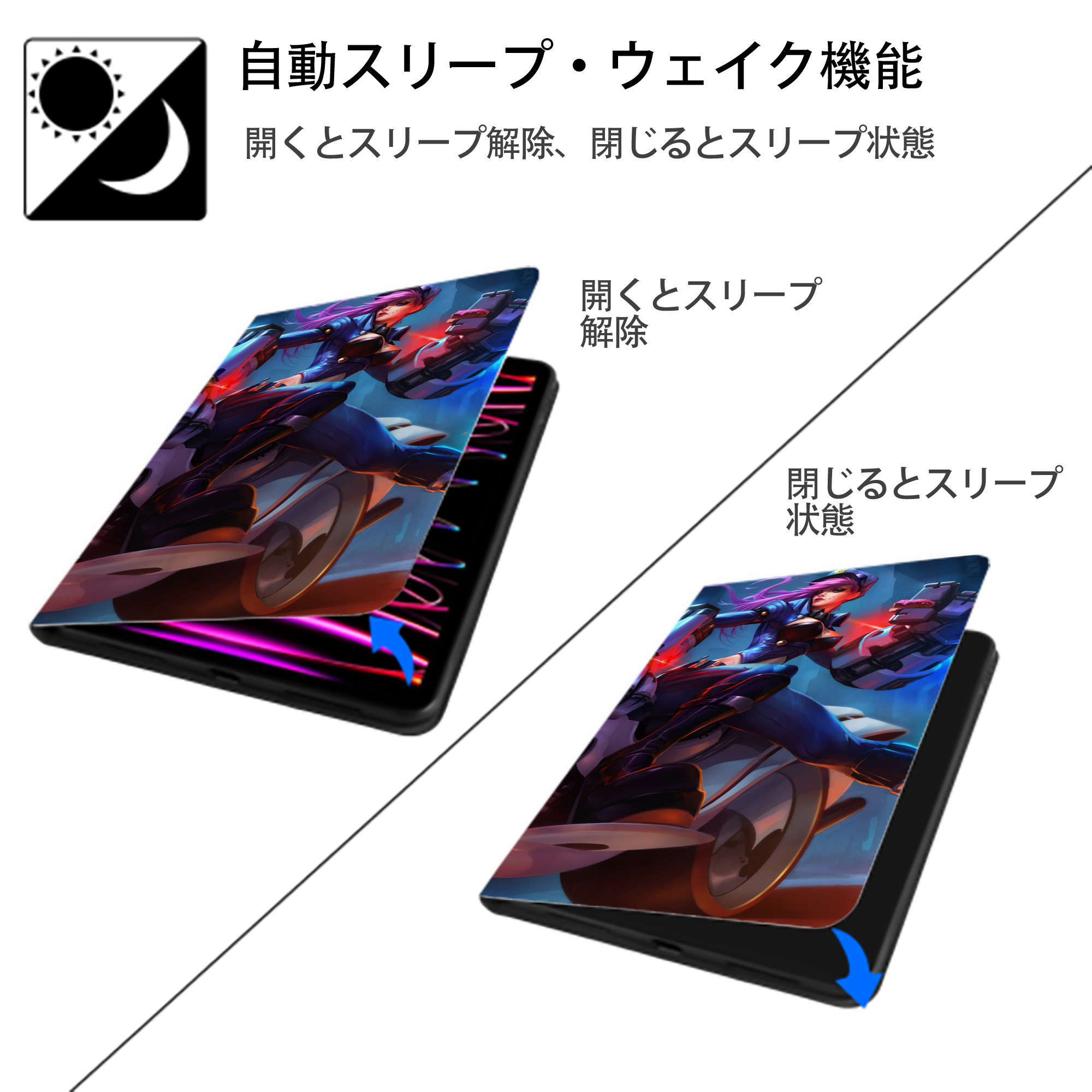 リーグ・オブ・レジェンド League of Legends LOL IPad ケース ブック型 PUレザー TPU 耐衝撃 軽量 薄型 ペン収納なし 全面保護 IPad 各モデル対応