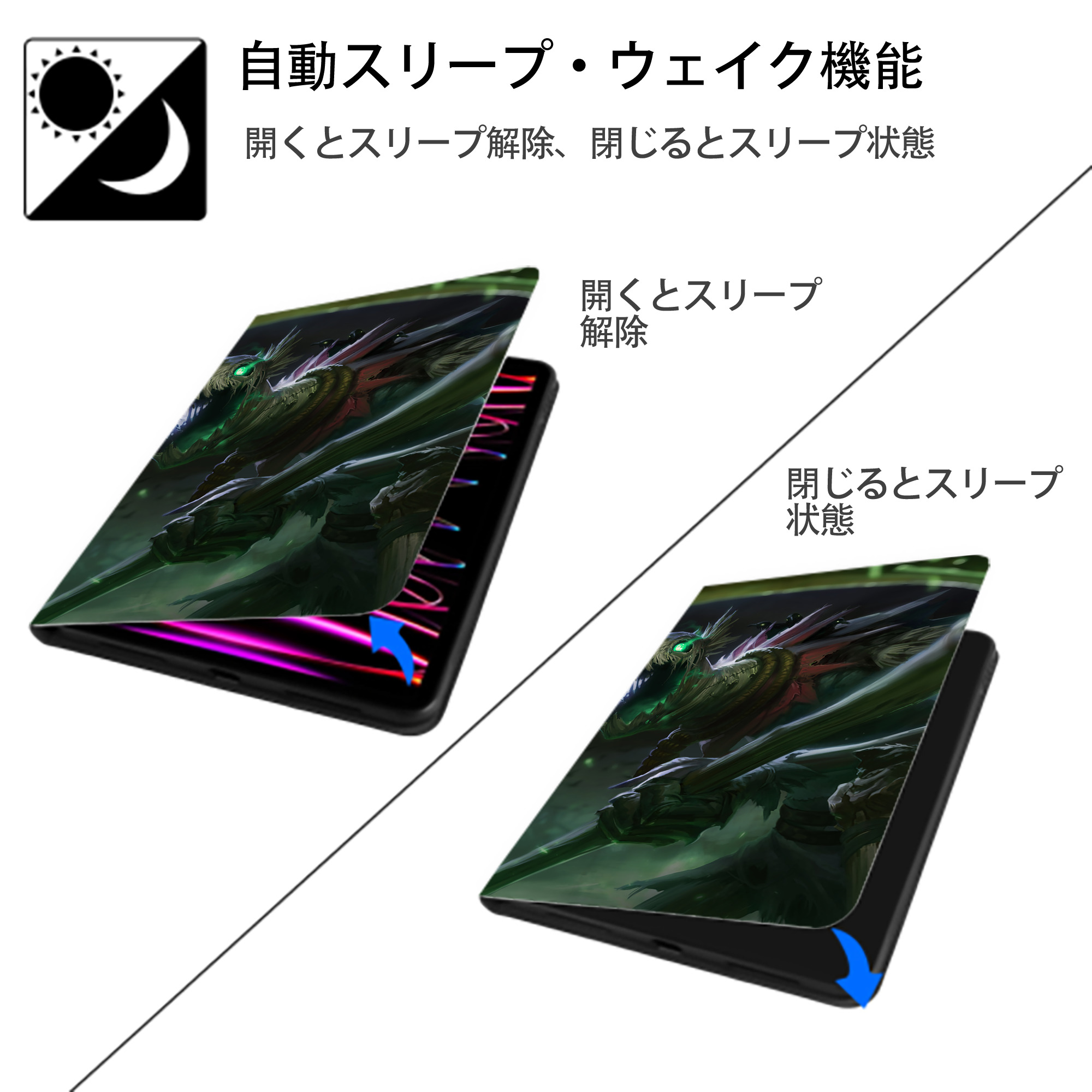 リーグ・オブ・レジェンド League of Legends LOL IPad ケース ブック型 PUレザー TPU 耐衝撃 軽量 薄型 ペン収納なし 全面保護 IPad 各モデル対応