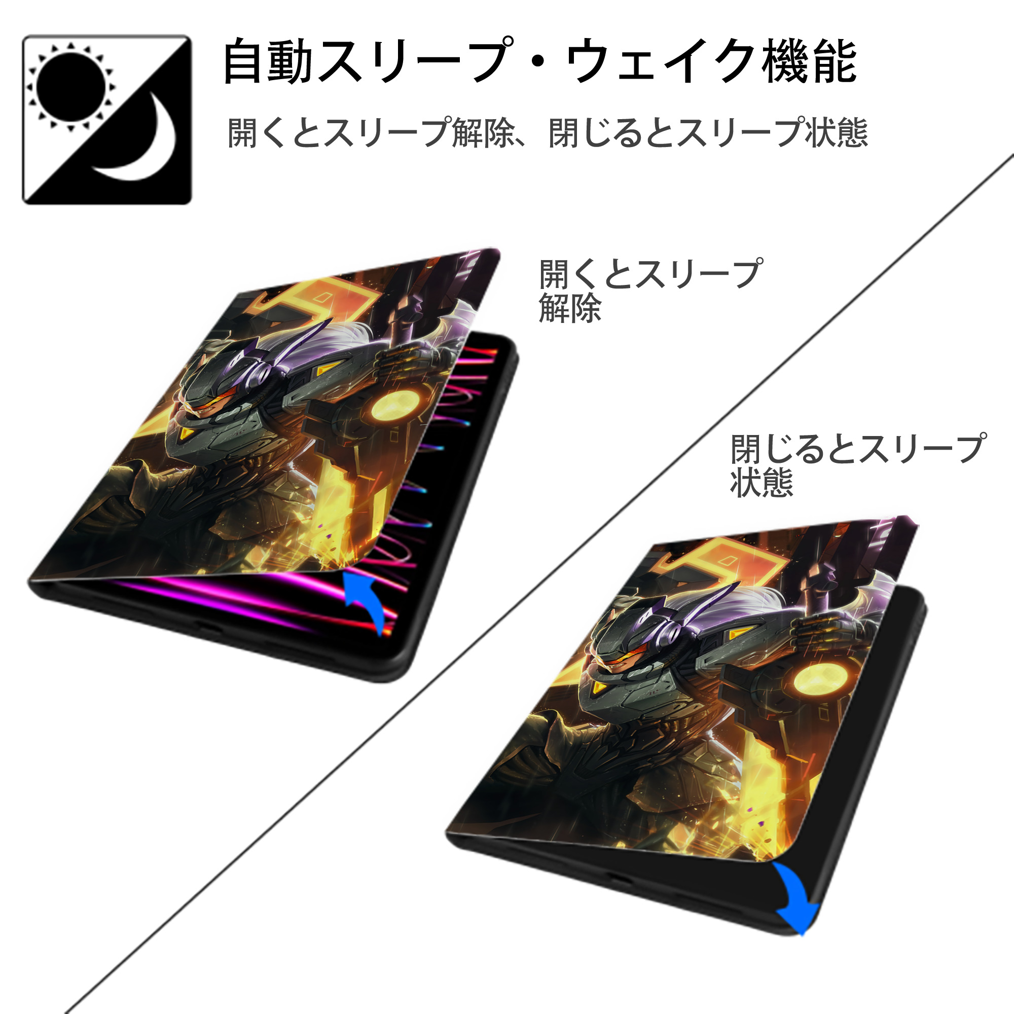 リーグ・オブ・レジェンド League of Legends LOL IPad ケース ブック型 PUレザー TPU 耐衝撃 軽量 薄型 ペン収納なし 全面保護 IPad 各モデル対応