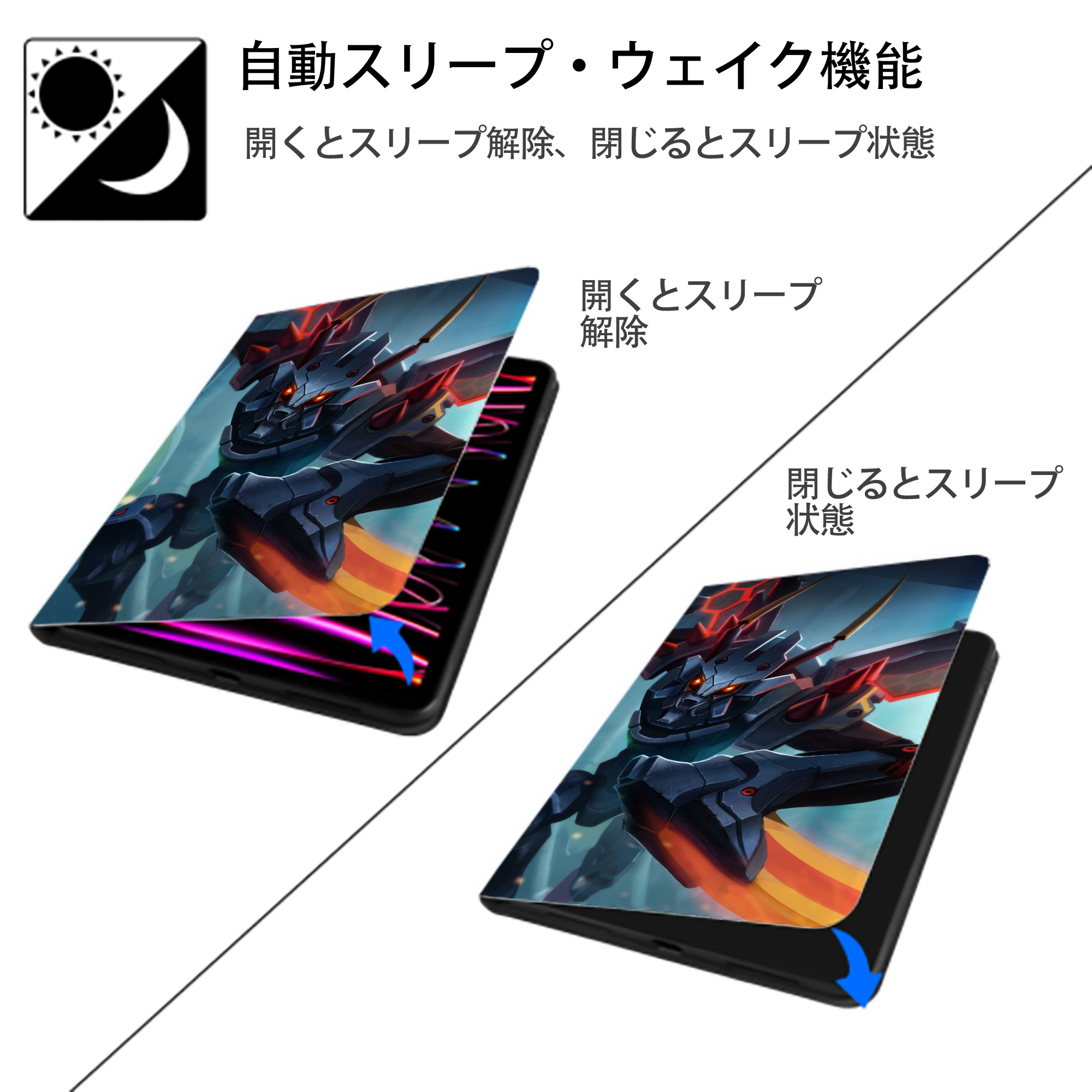 リーグ・オブ・レジェンド League of Legends LOL IPadケース ペンホルダー付き ブックスタイルデザイン