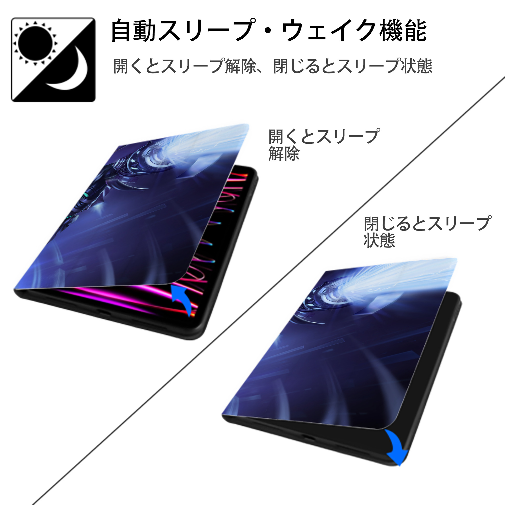 リーグ・オブ・レジェンド League of Legends LOL IPadケース ペンホルダー付き ブックスタイルデザイン