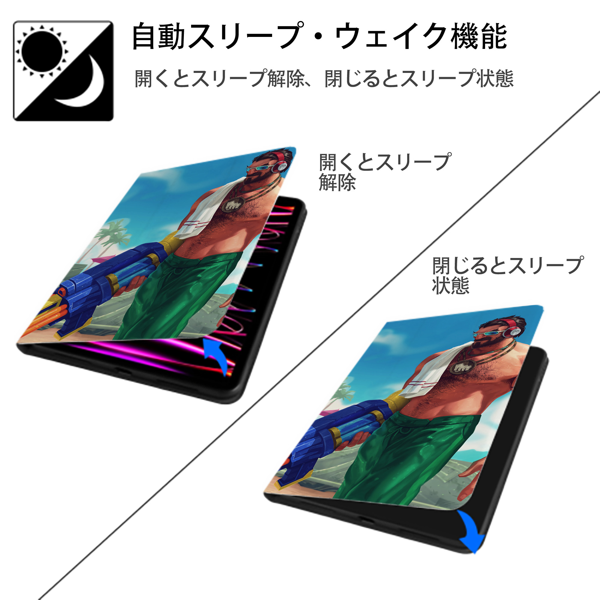 リーグ・オブ・レジェンド League of Legends LOL IPadケース ペンホルダー付き ブックスタイルデザイン