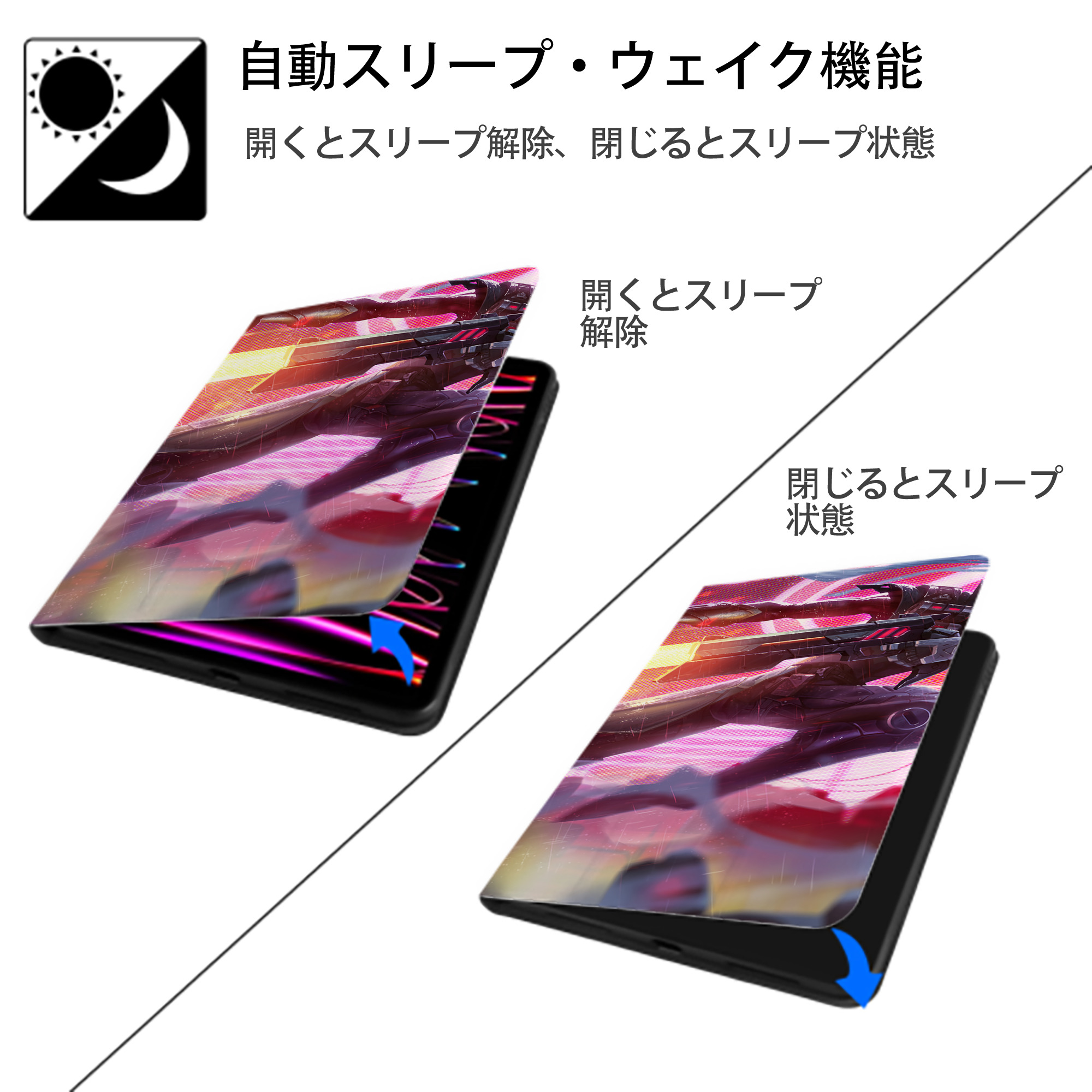 リーグ・オブ・レジェンド League of Legends LOL IPadケース ペンホルダー付き ブックスタイルデザイン