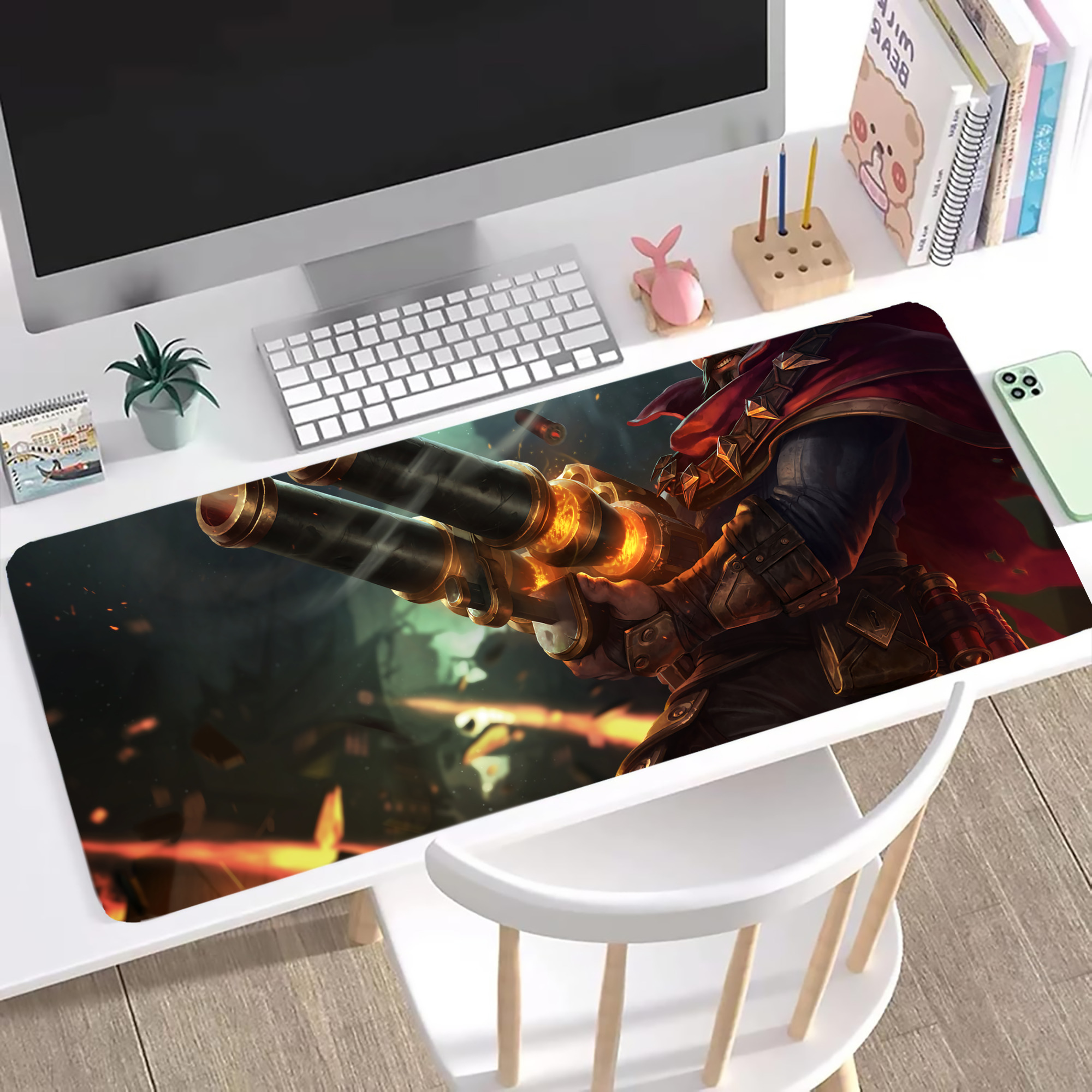 （画像用） リーグ・オブ・レジェンド League of Legends LOL ステッチ加工 大判デスクマット／滑り止めマウスパッド