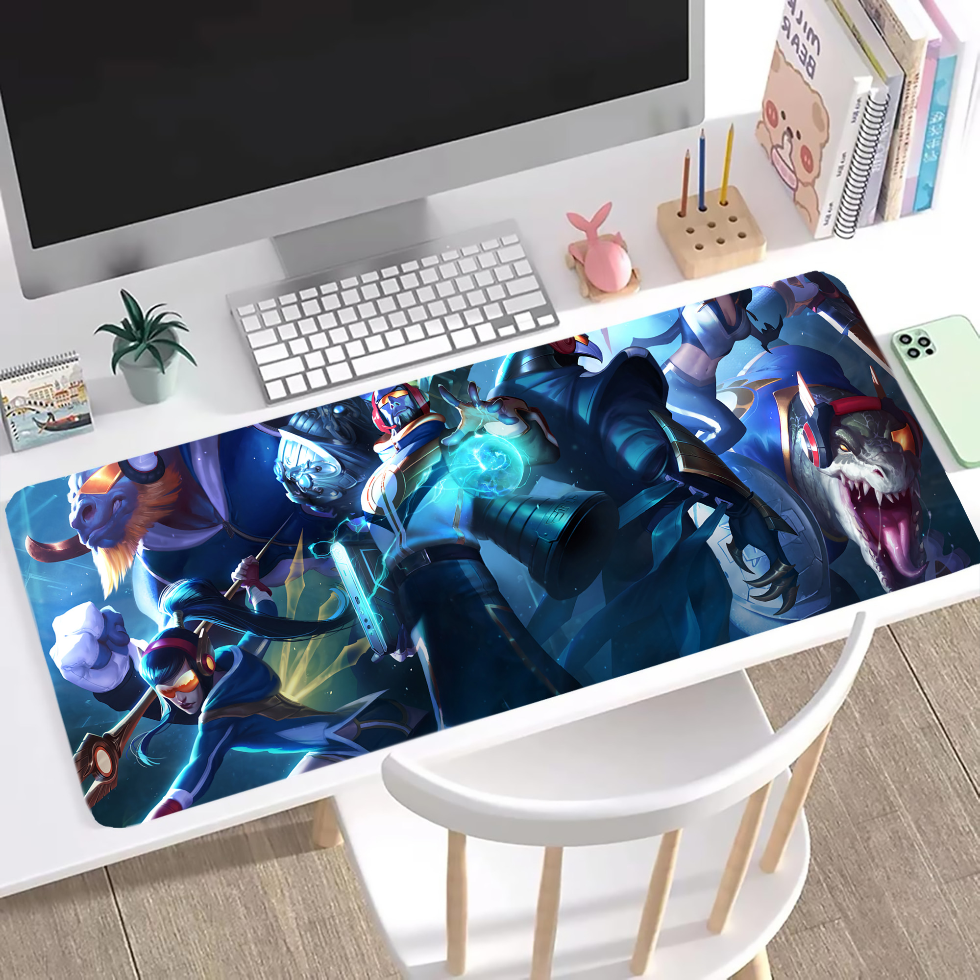 （画像用） リーグ・オブ・レジェンド League of Legends LOL ステッチ加工 大判デスクマット／滑り止めマウスパッド