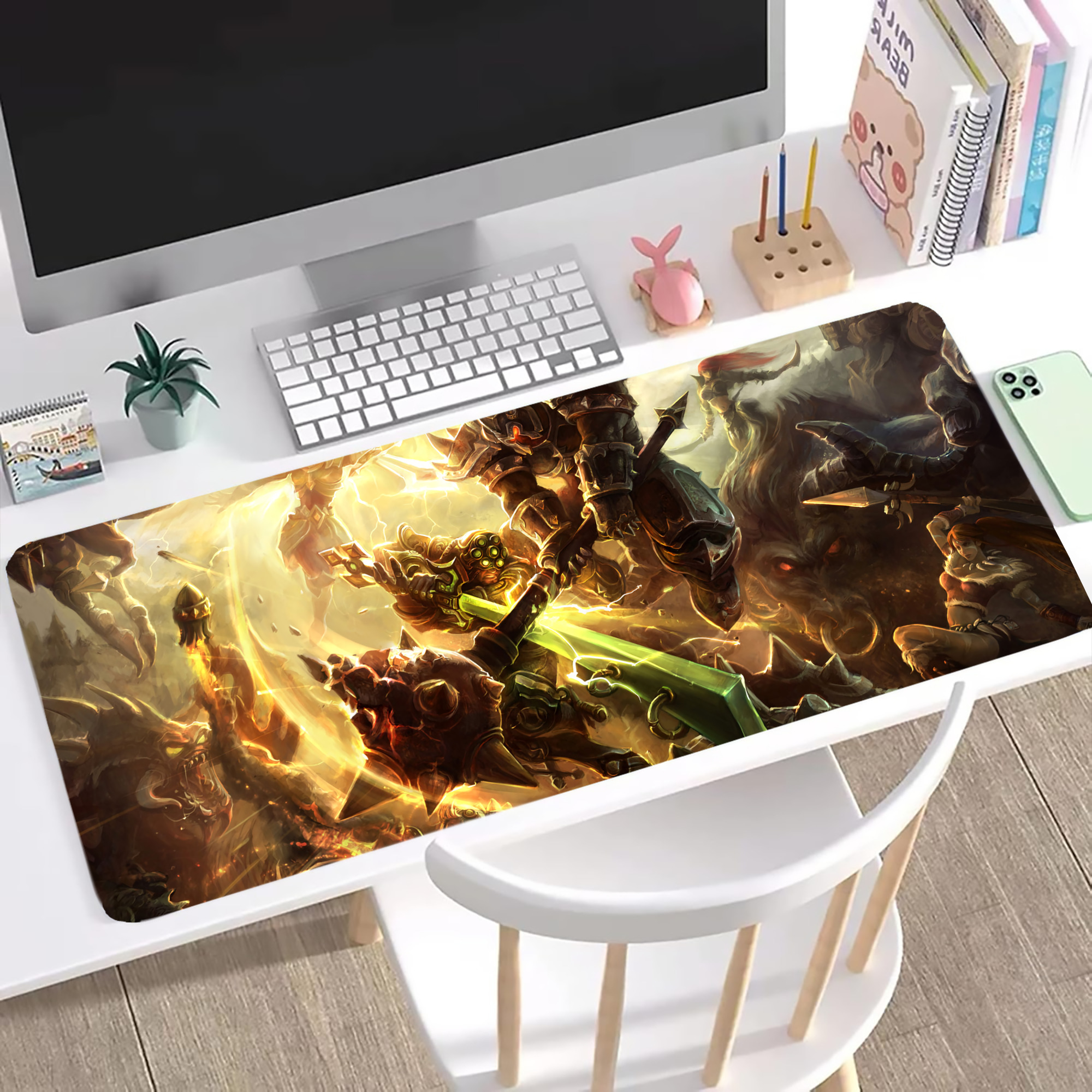 （画像用） リーグ・オブ・レジェンド League of Legends LOL ステッチ加工 大判デスクマット／滑り止めマウスパッド