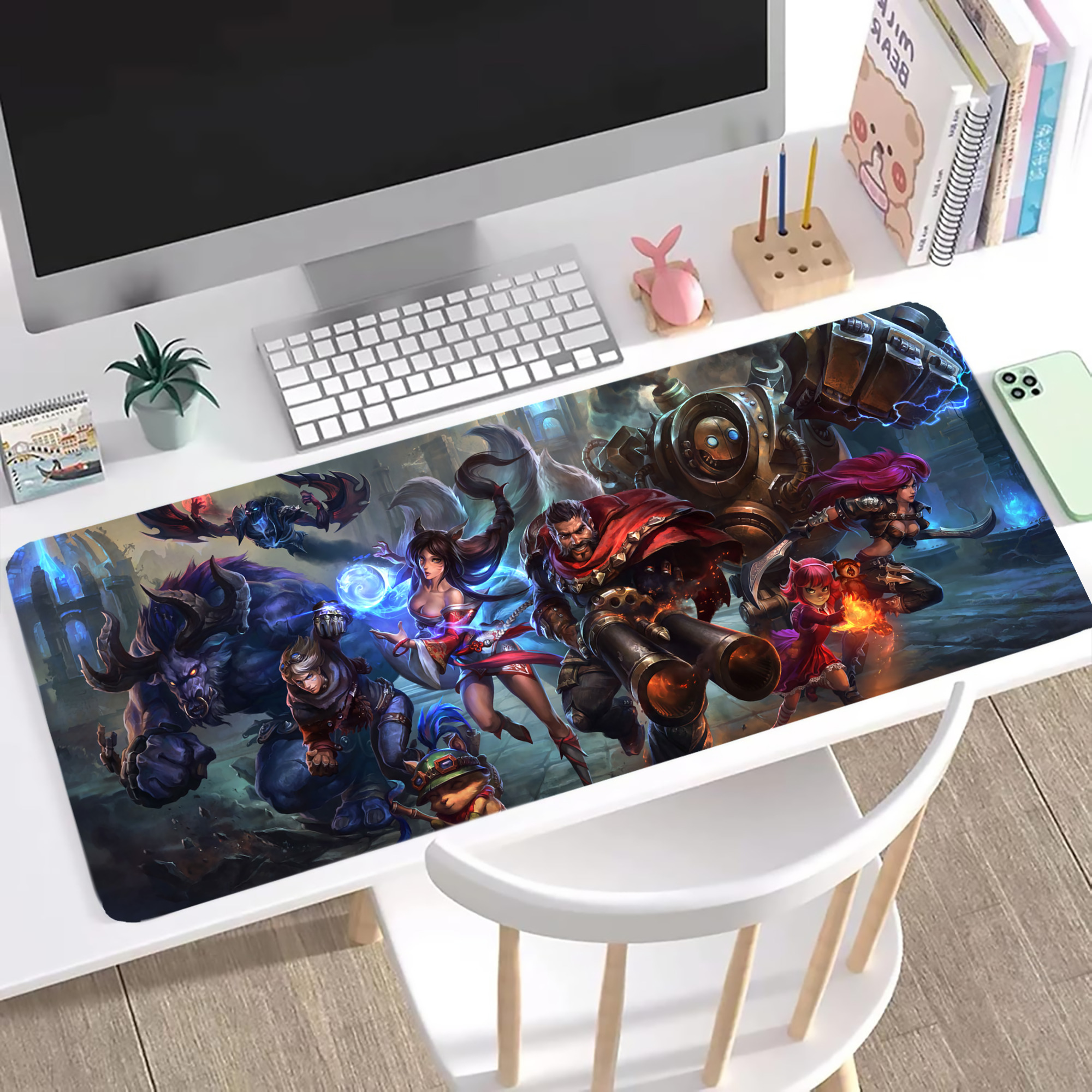 （画像用） リーグ・オブ・レジェンド League of Legends LOL ステッチ加工 大判デスクマット／滑り止めマウスパッド