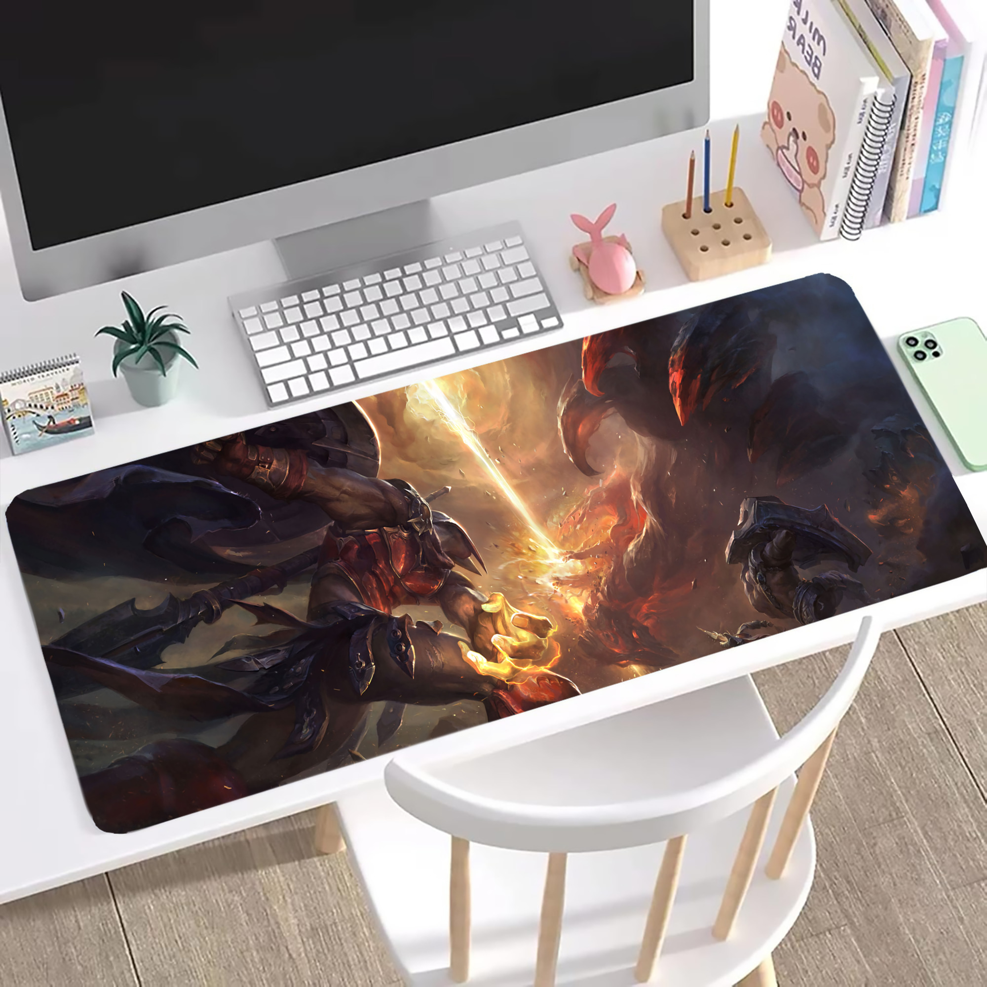 （画像用） リーグ・オブ・レジェンド League of Legends LOL ステッチ加工 大判デスクマット／滑り止めマウスパッド