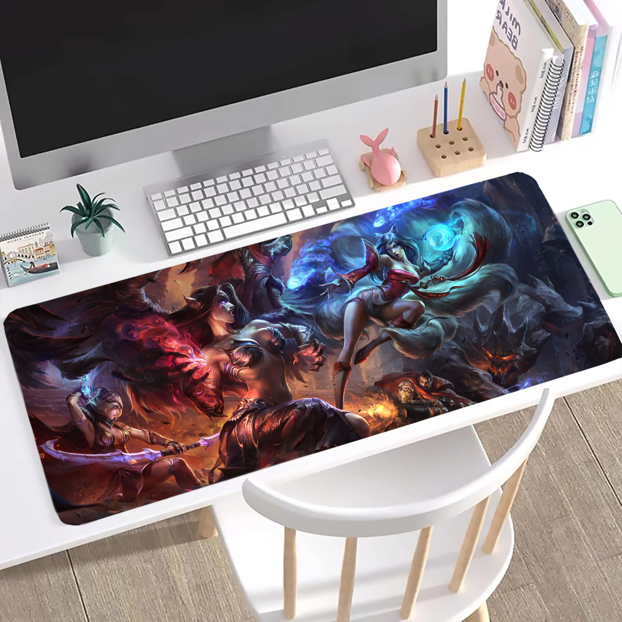 （画像用） リーグ・オブ・レジェンド League of Legends LOL ステッチ加工 大判デスクマット／滑り止めマウスパッド