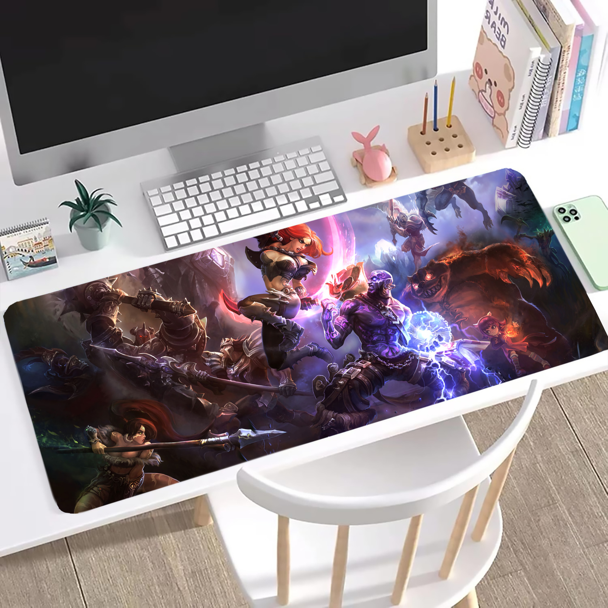 （画像用） リーグ・オブ・レジェンド League of Legends LOL ステッチ加工 大判デスクマット／滑り止めマウスパッド