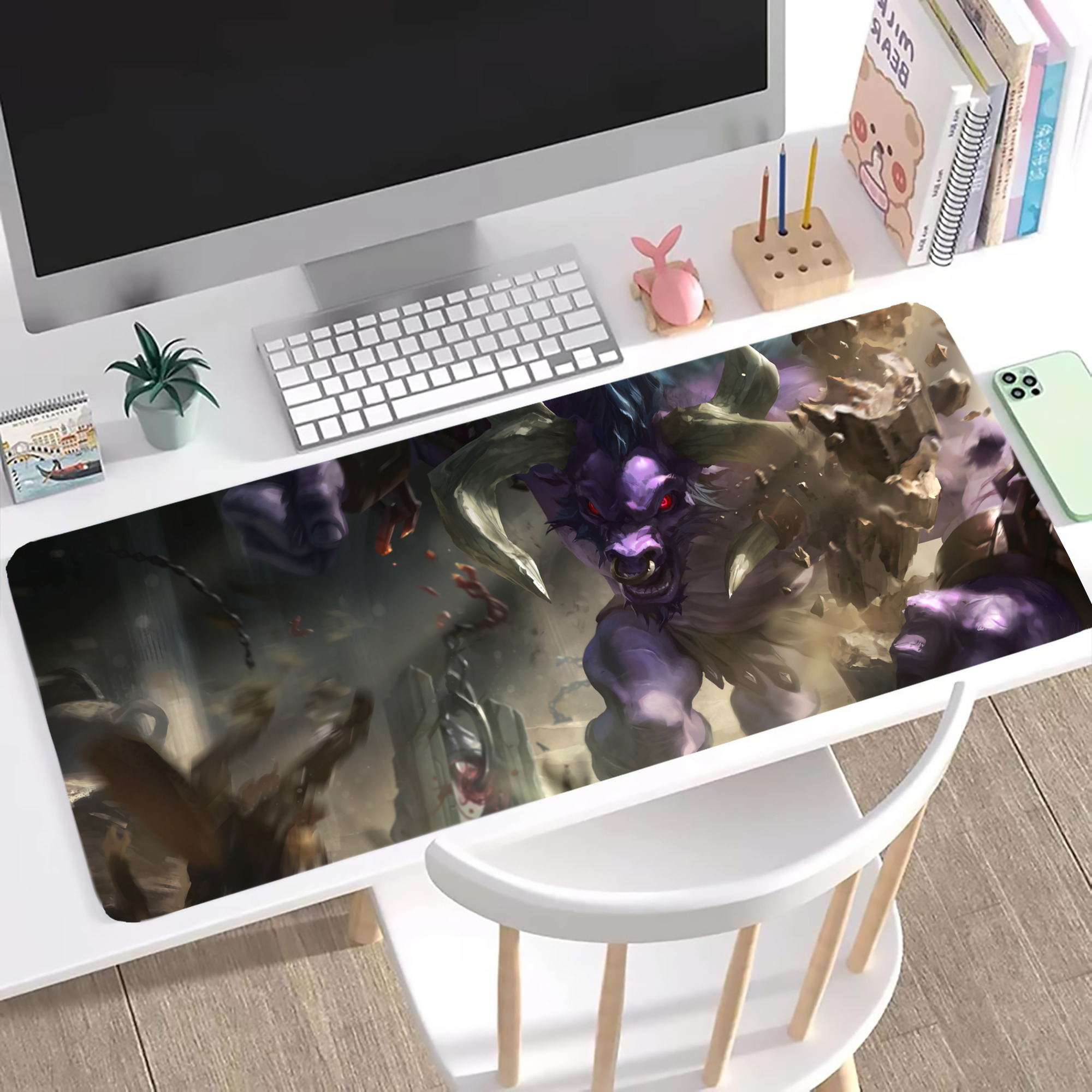 （画像用） リーグ・オブ・レジェンド League of Legends LOL ステッチ加工 大判デスクマット／滑り止めマウスパッド