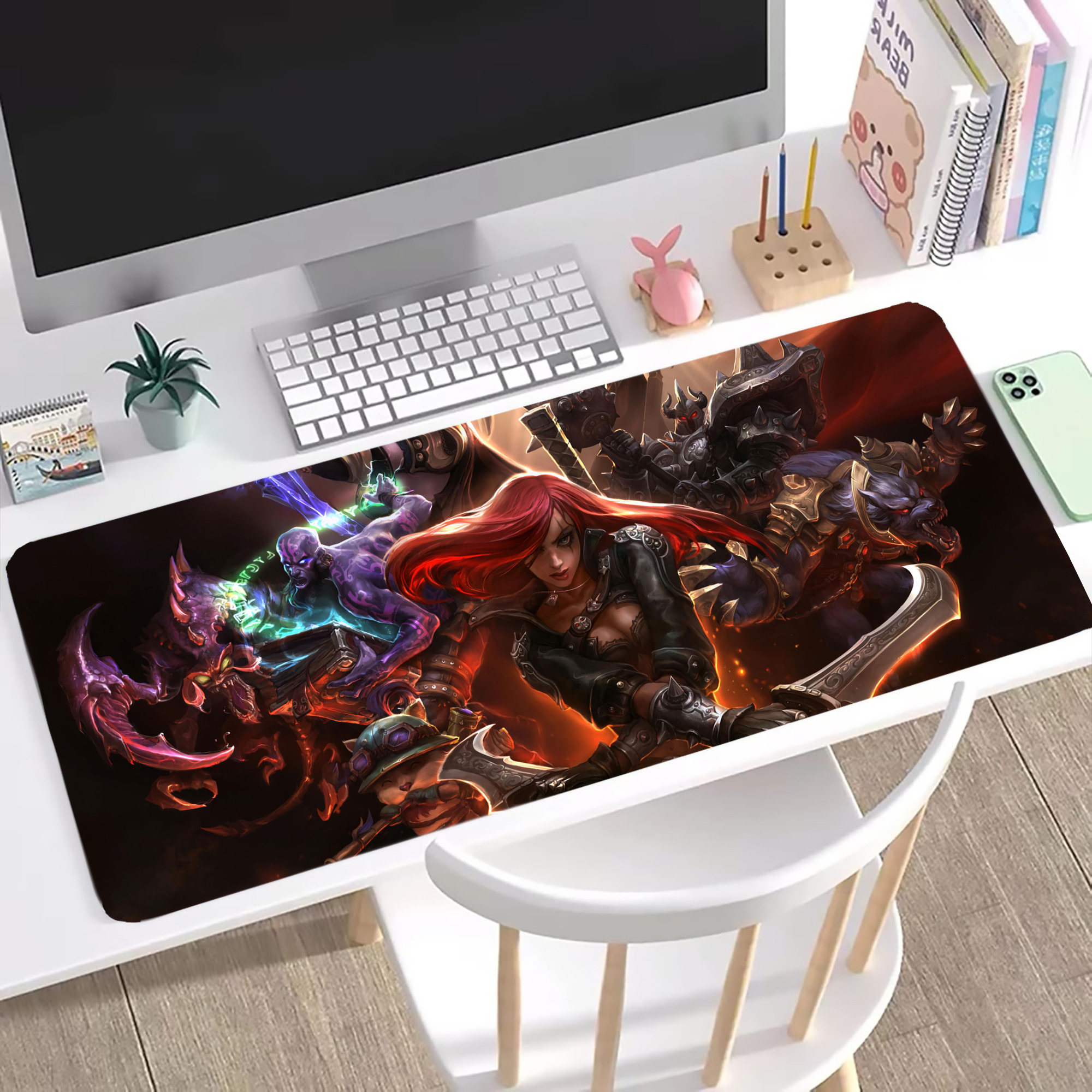 （画像用） リーグ・オブ・レジェンド League of Legends LOL ステッチ加工 大判デスクマット／滑り止めマウスパッド