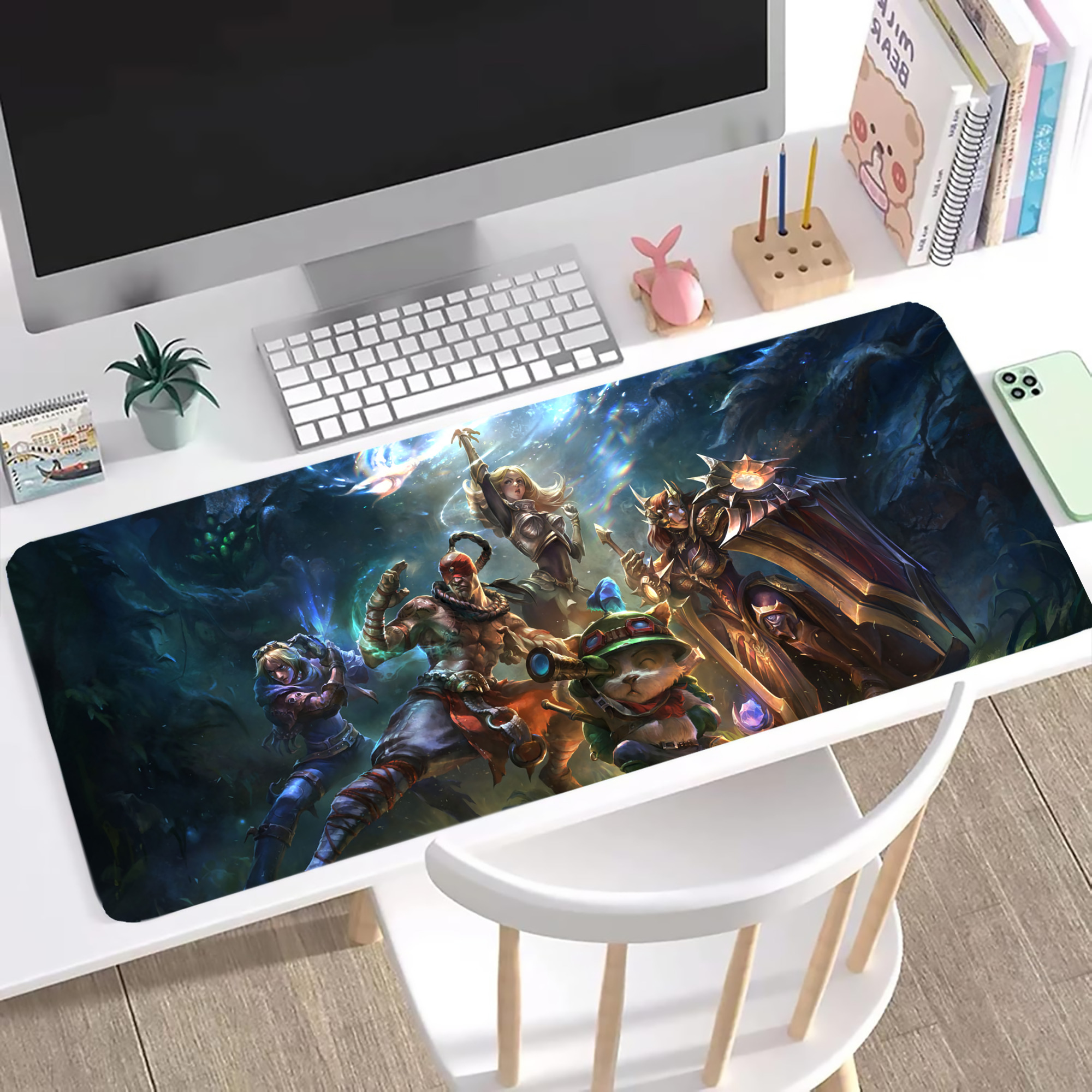 （画像用） リーグ・オブ・レジェンド League of Legends LOL ステッチ加工 大判デスクマット／滑り止めマウスパッド