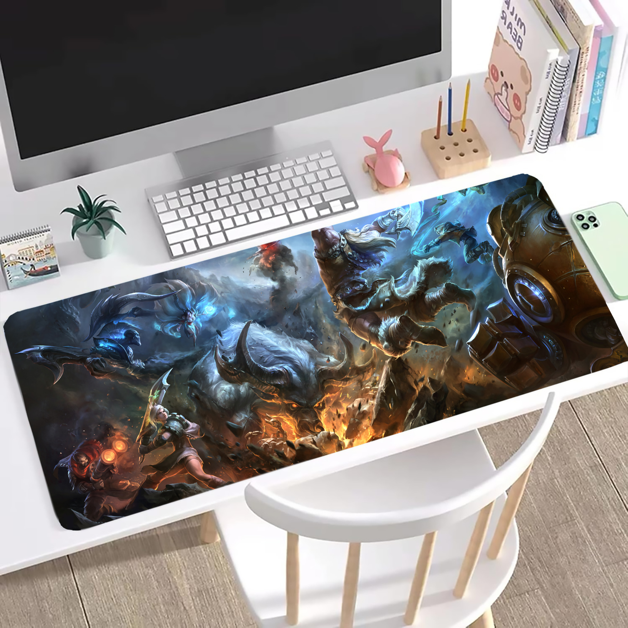 （画像用） リーグ・オブ・レジェンド League of Legends LOL ステッチ加工 大判デスクマット／滑り止めマウスパッド