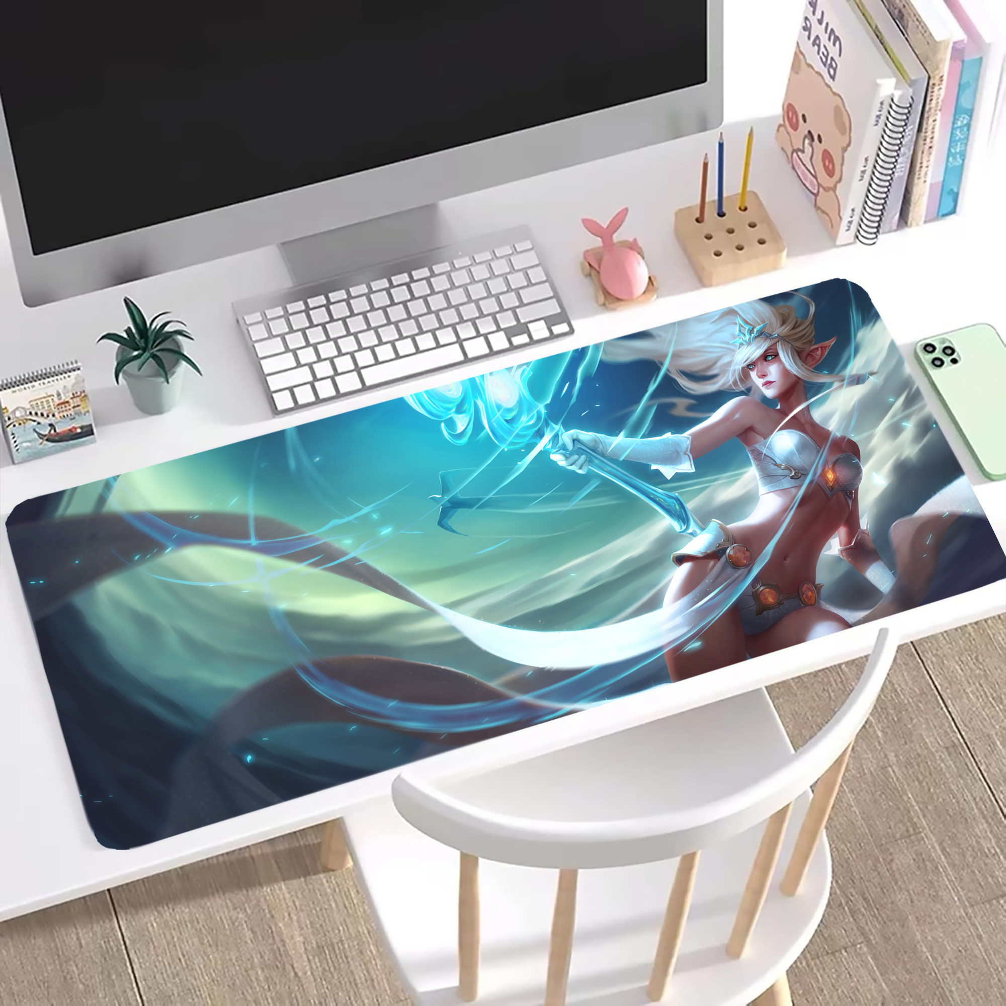 （画像用） リーグ・オブ・レジェンド League of Legends LOL ステッチ加工 大判デスクマット／滑り止めマウスパッド