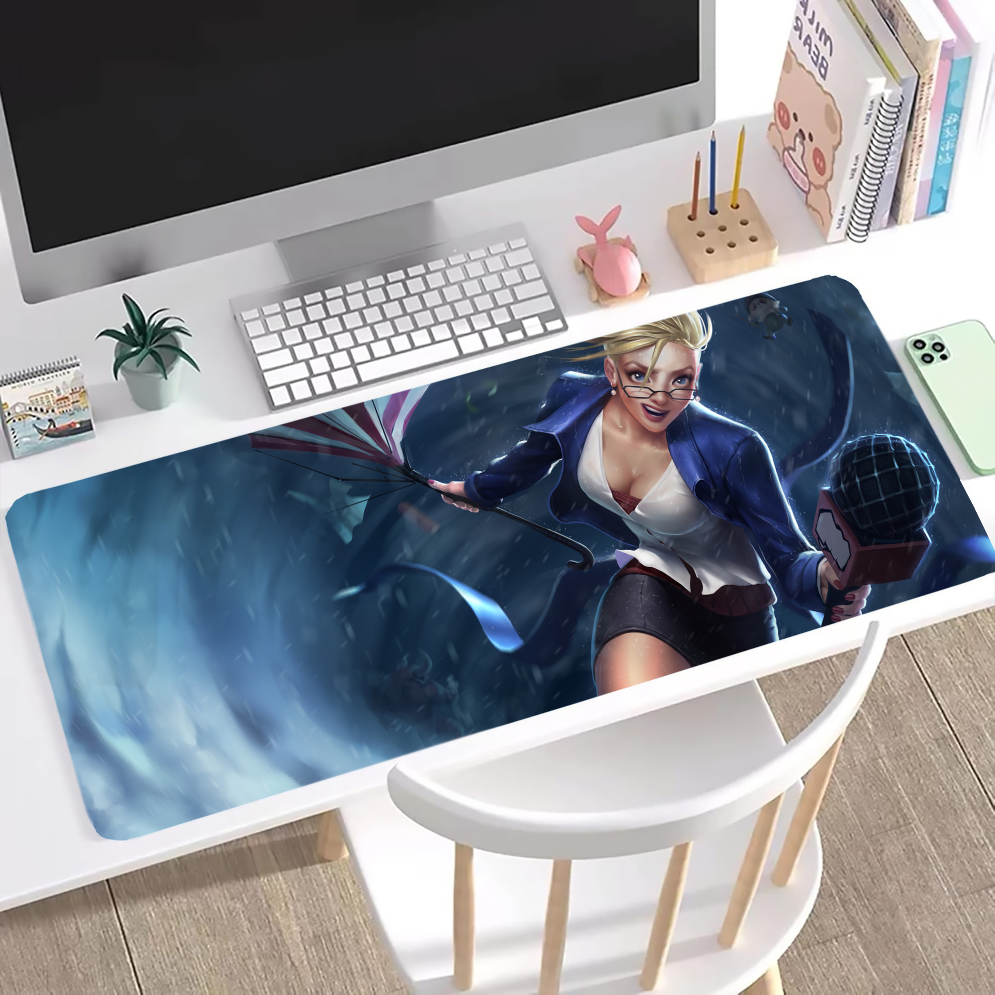 （画像用） リーグ・オブ・レジェンド League of Legends LOL ステッチ加工 大判デスクマット／滑り止めマウスパッド