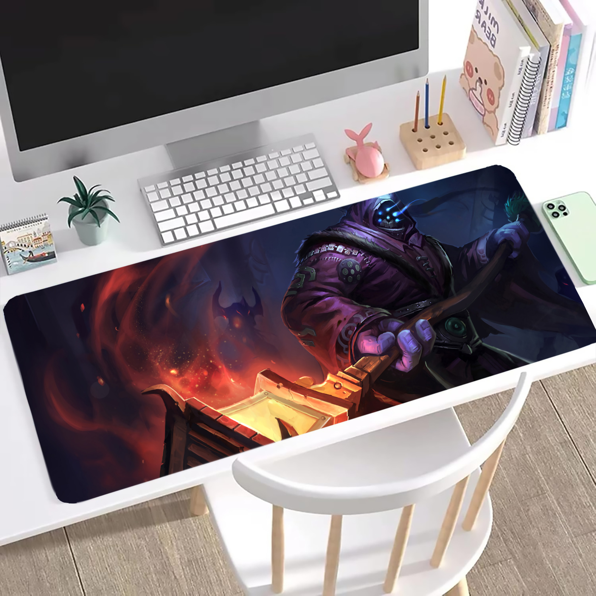 （画像用） リーグ・オブ・レジェンド League of Legends LOL ステッチ加工 大判デスクマット／滑り止めマウスパッド