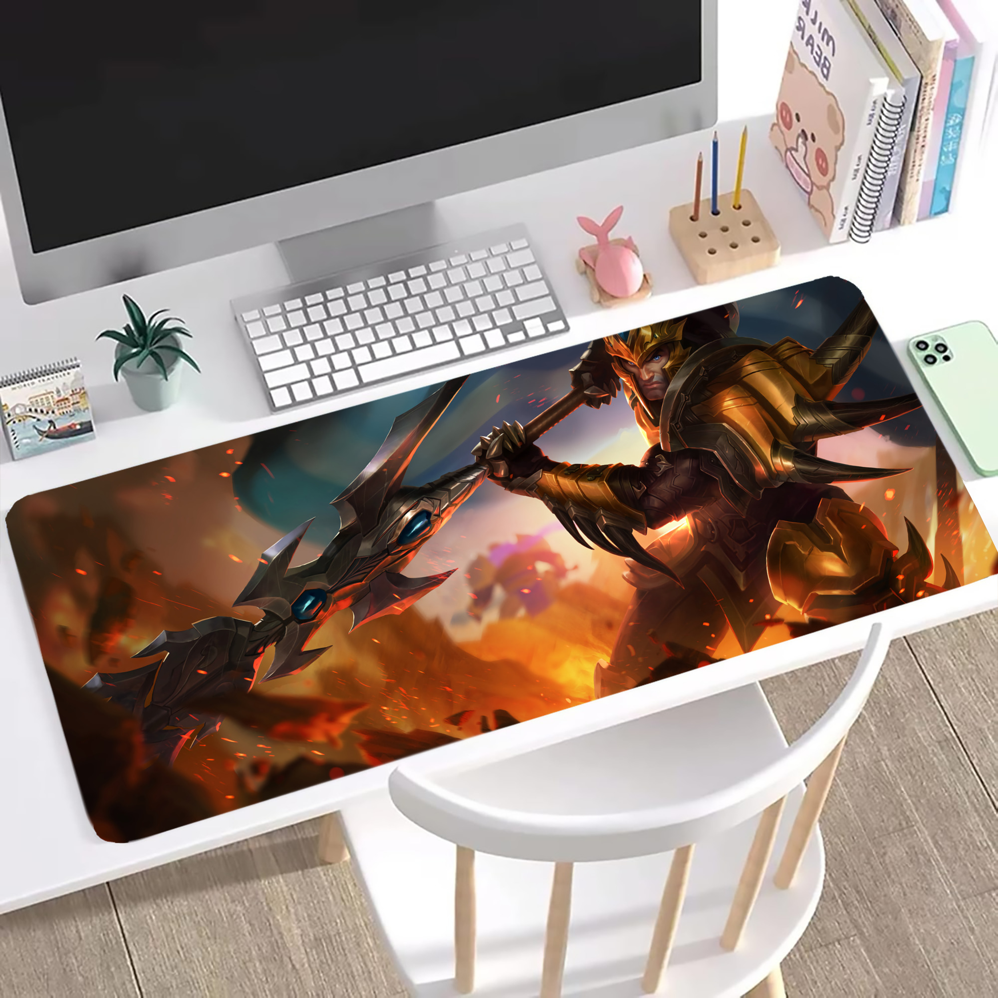 （画像用） リーグ・オブ・レジェンド League of Legends LOL ステッチ加工 大判デスクマット／滑り止めマウスパッド