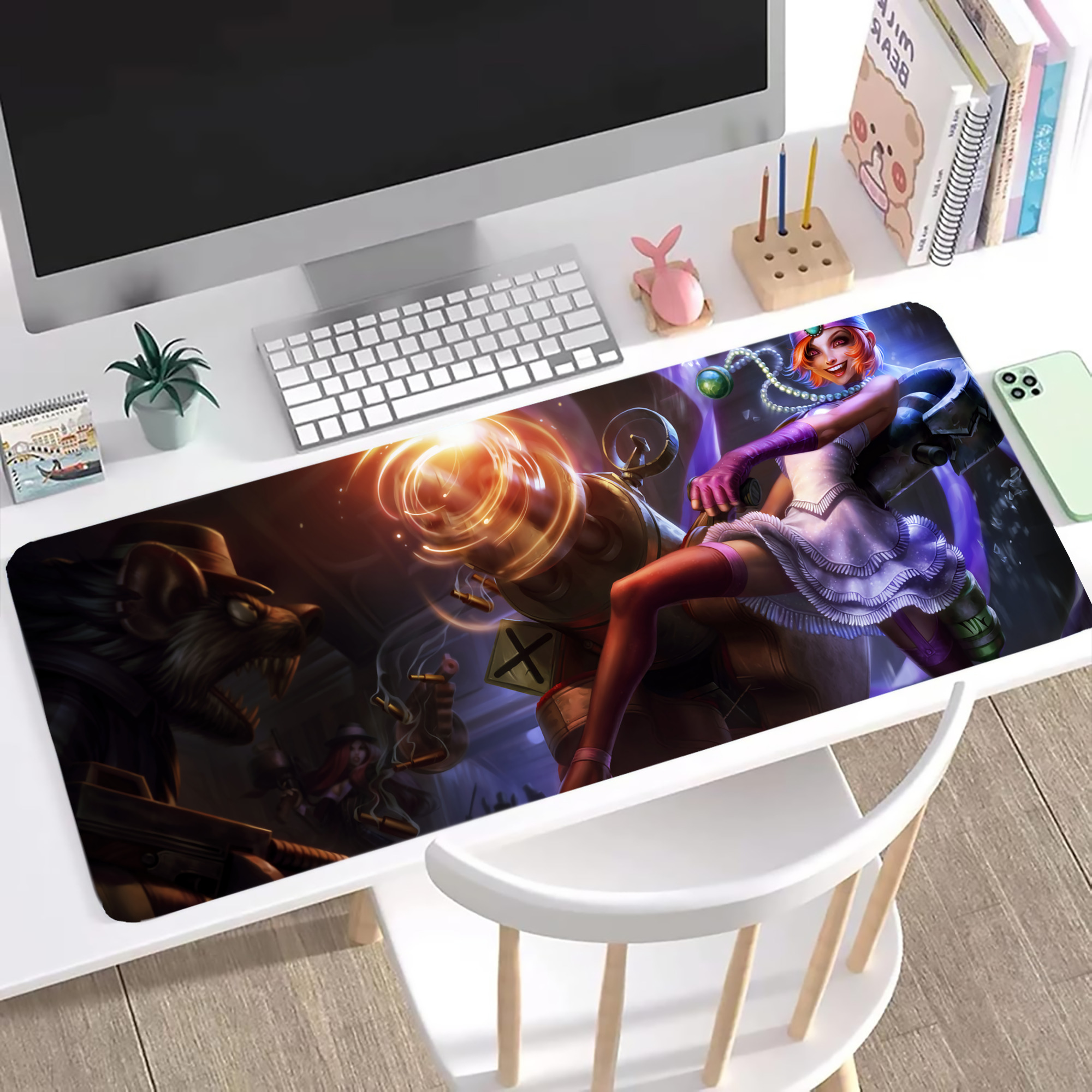 （画像用） リーグ・オブ・レジェンド League of Legends LOL ステッチ加工 大判デスクマット／滑り止めマウスパッド