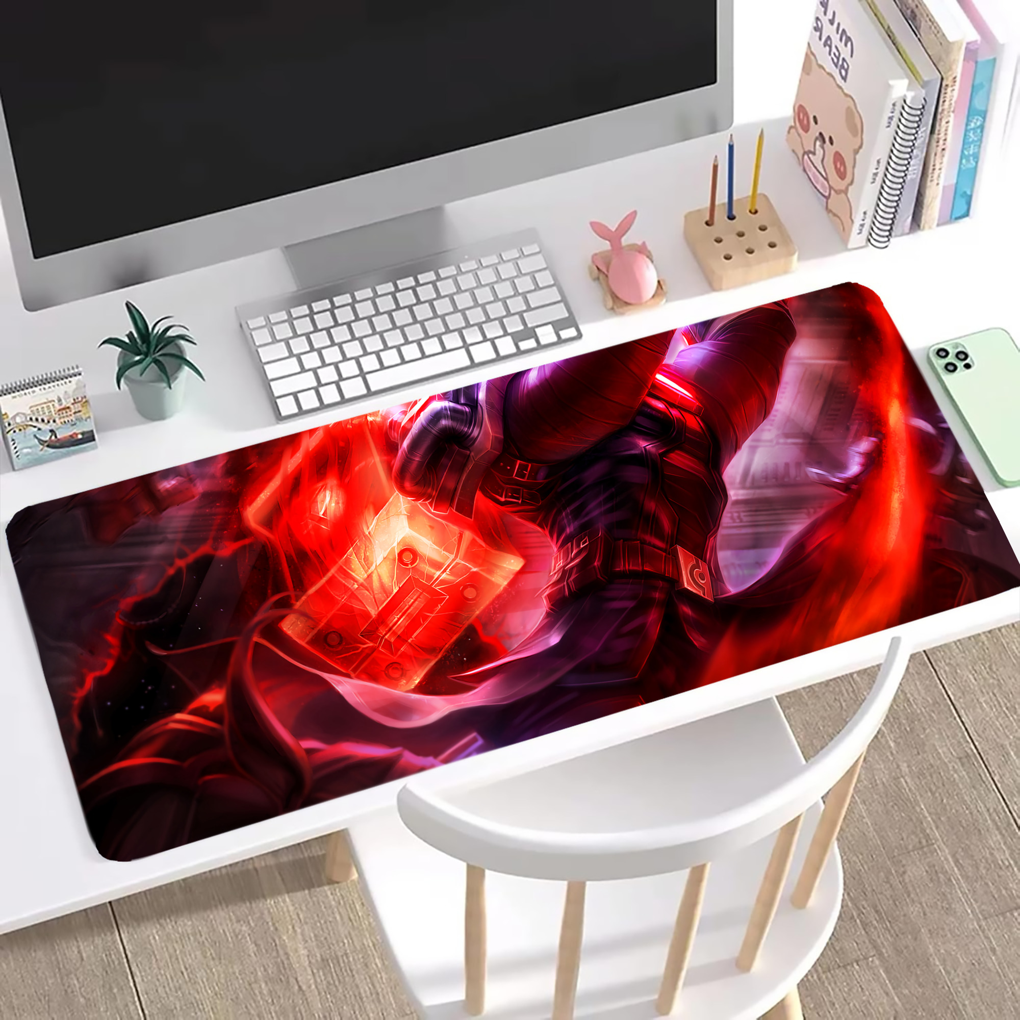 （画像用） リーグ・オブ・レジェンド League of Legends LOL ステッチ加工 大判デスクマット／滑り止めマウスパッド