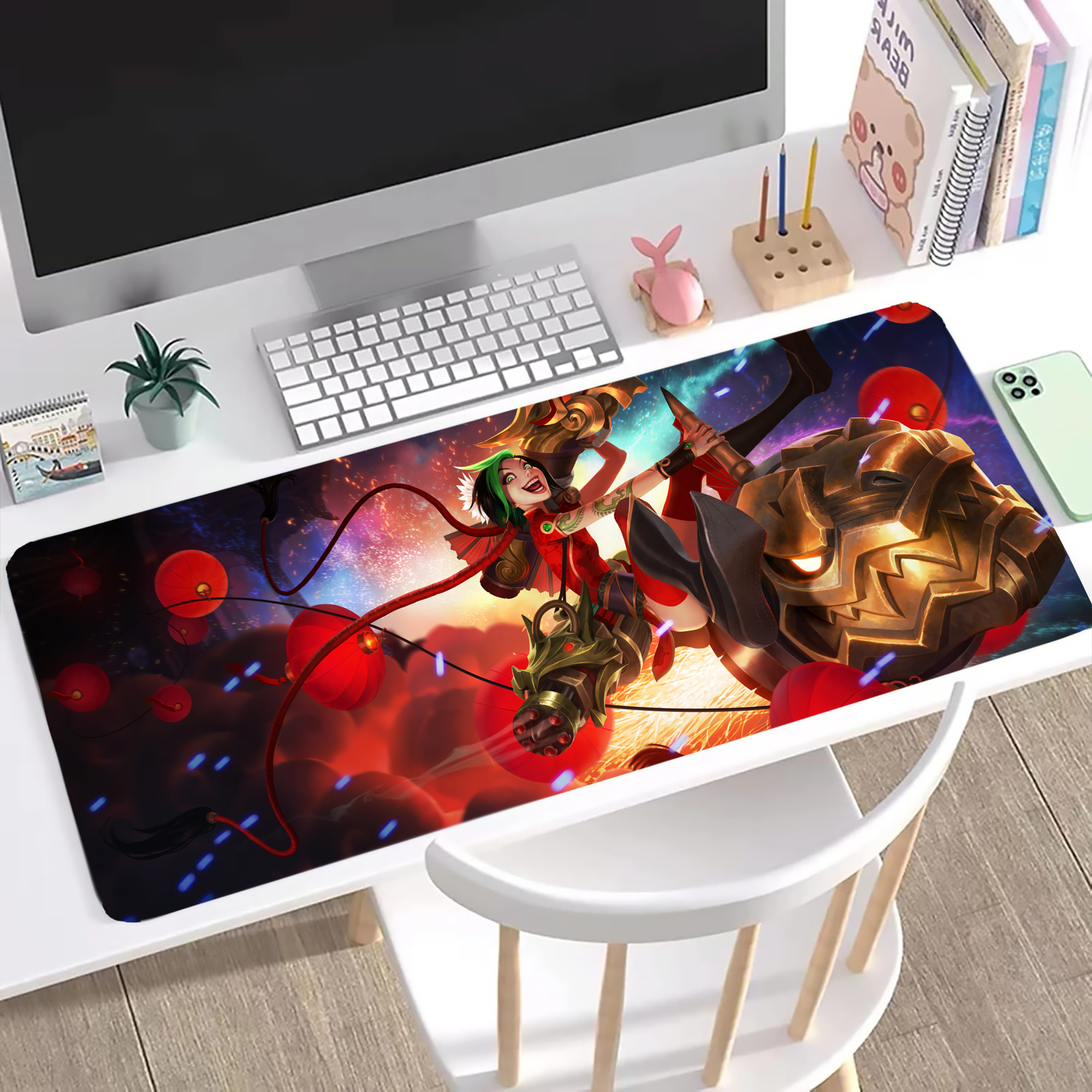 （画像用） リーグ・オブ・レジェンド League of Legends LOL ステッチ加工 大判デスクマット／滑り止めマウスパッド