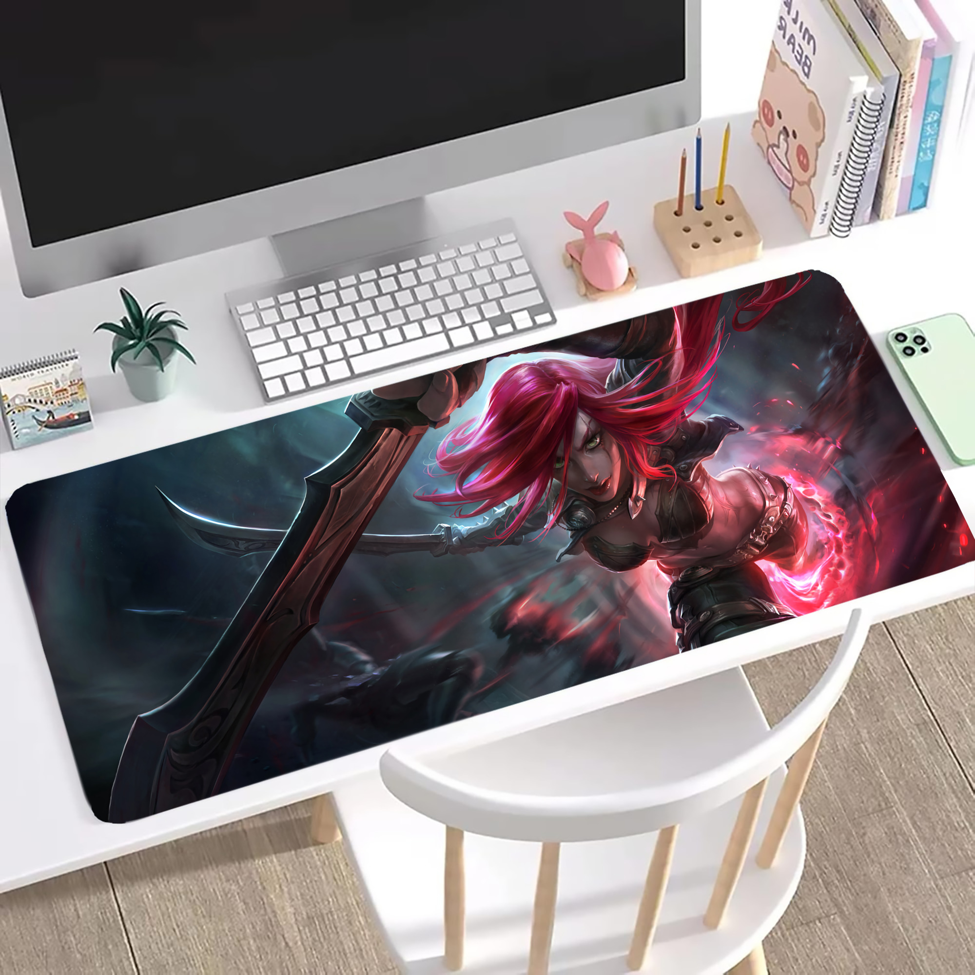 （画像用） リーグ・オブ・レジェンド League of Legends LOL ステッチ加工 大判デスクマット／滑り止めマウスパッド