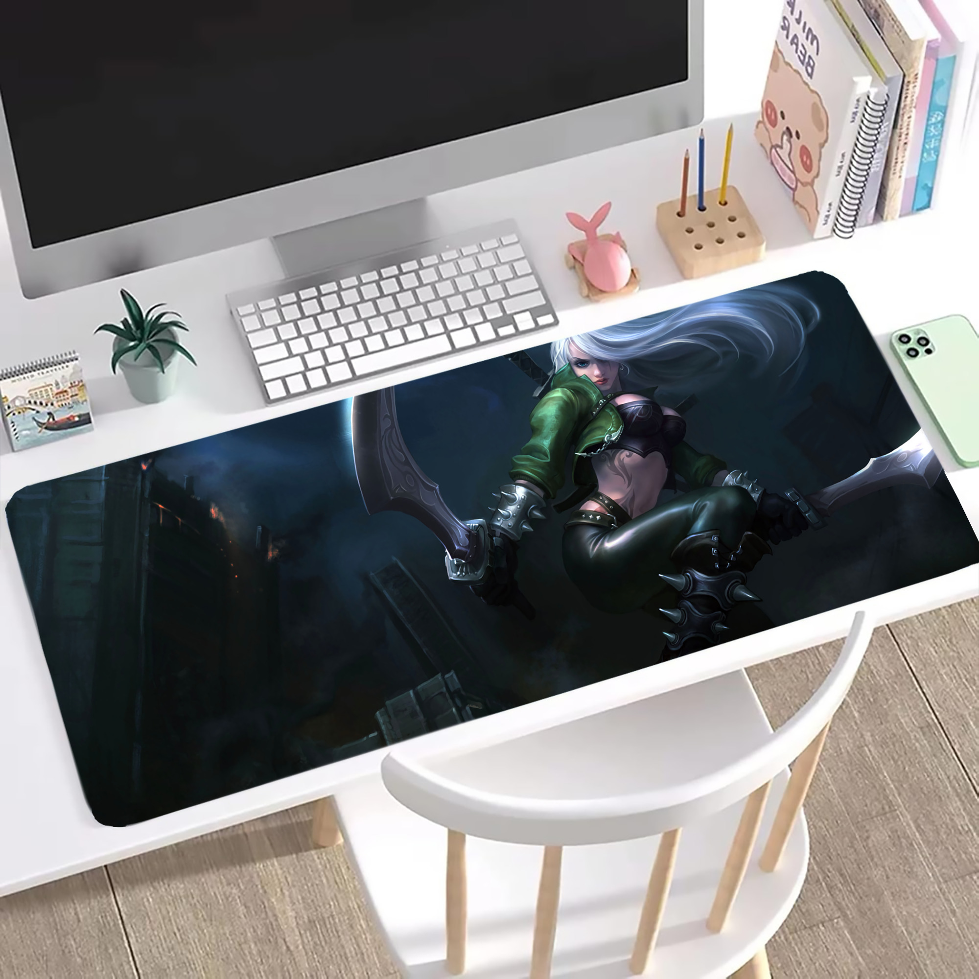 （画像用） リーグ・オブ・レジェンド League of Legends LOL ステッチ加工 大判デスクマット／滑り止めマウスパッド