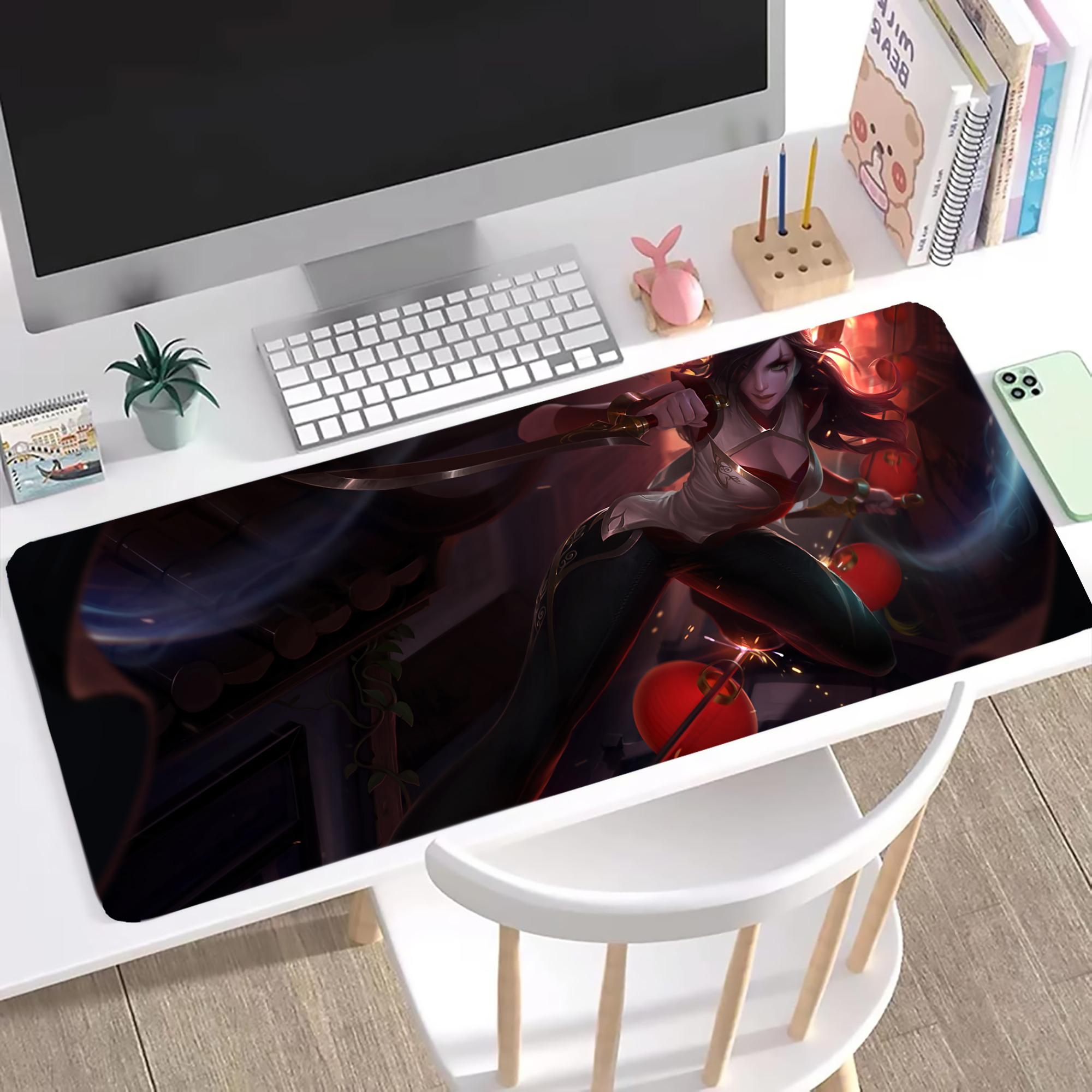 （画像用） リーグ・オブ・レジェンド League of Legends LOL ステッチ加工 大判デスクマット／滑り止めマウスパッド